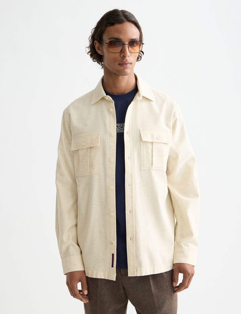Melange relaxed-fit shirt
