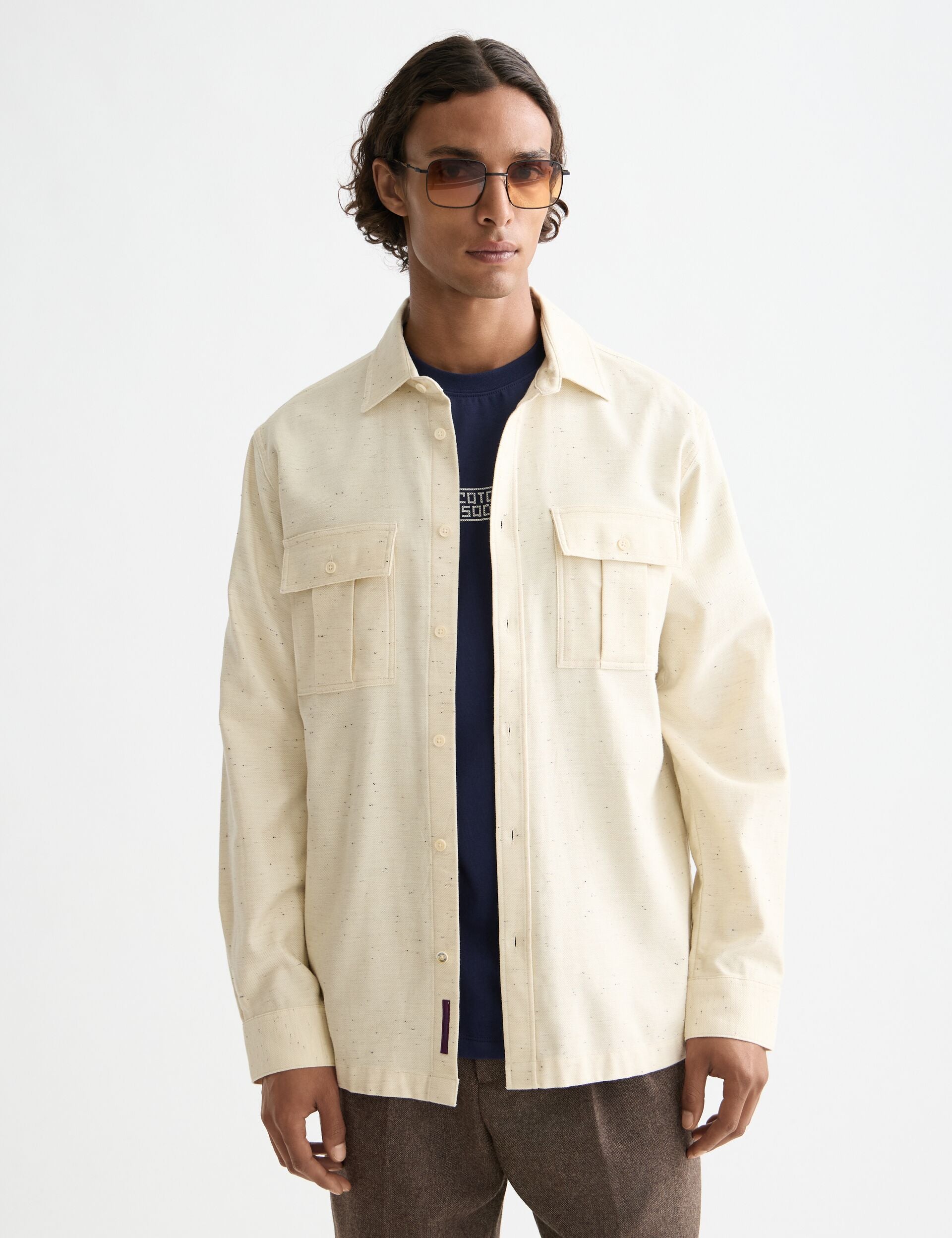 Melange relaxed-fit shirt