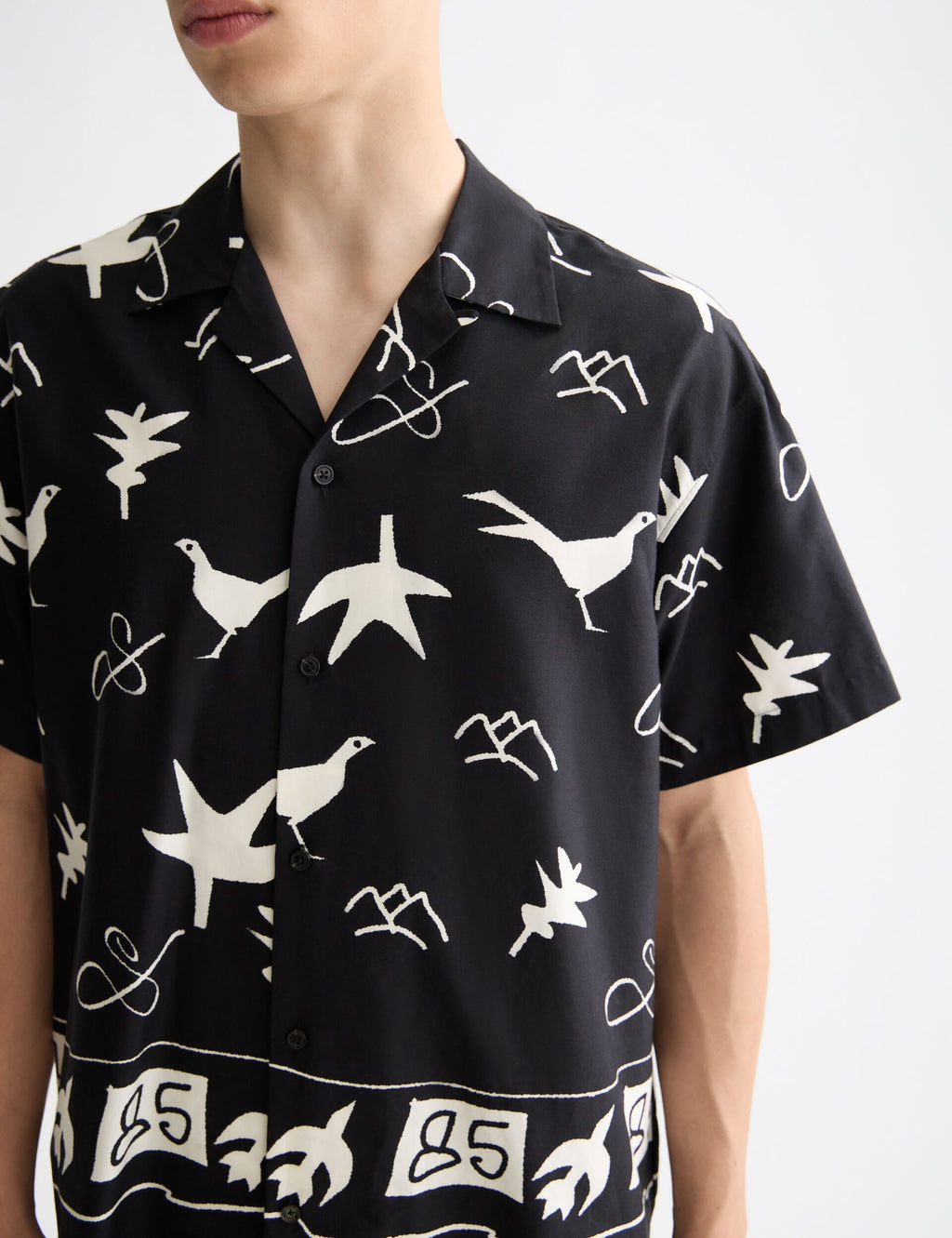 Placed print short-sleeved shirt
