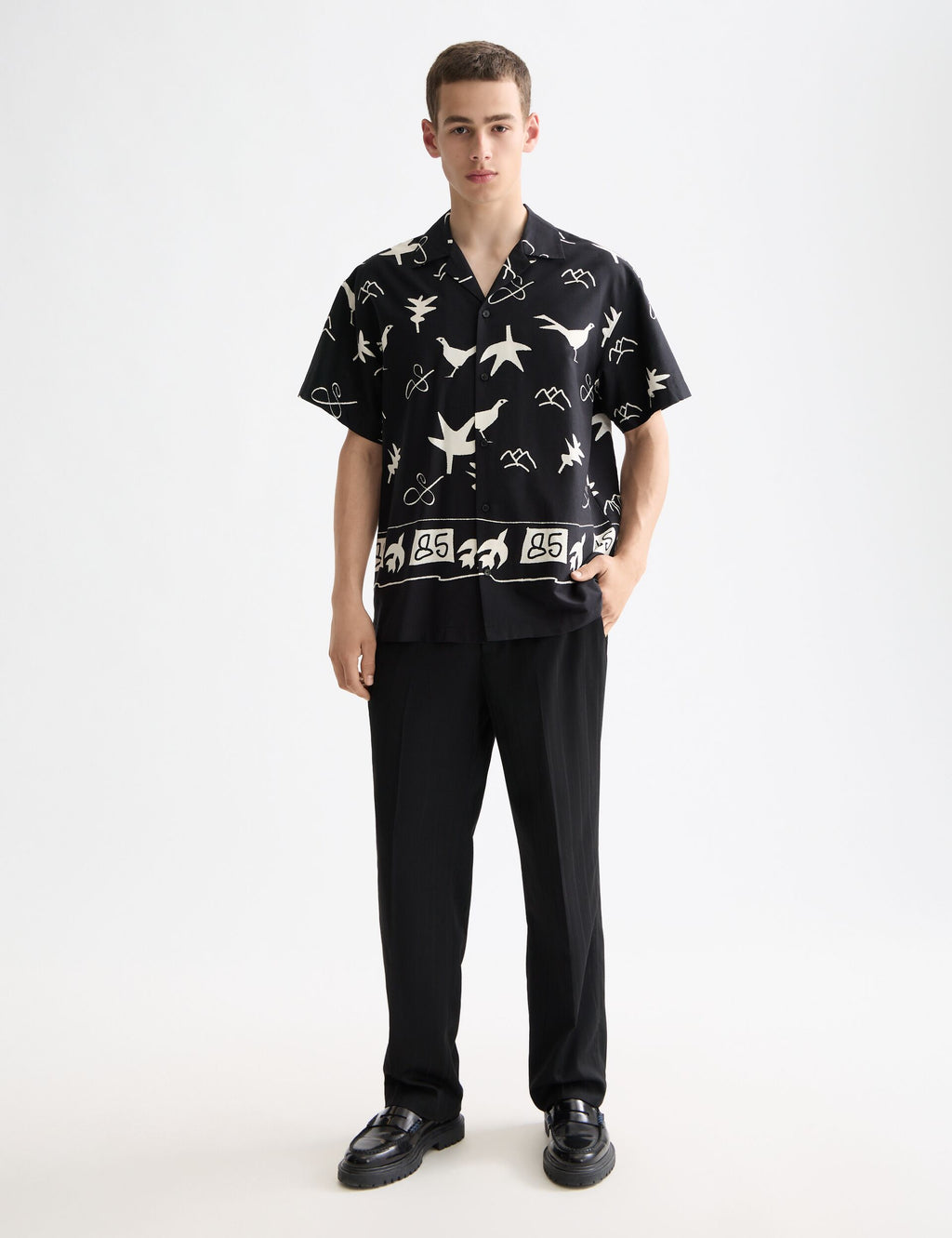 Placed print short-sleeved shirt