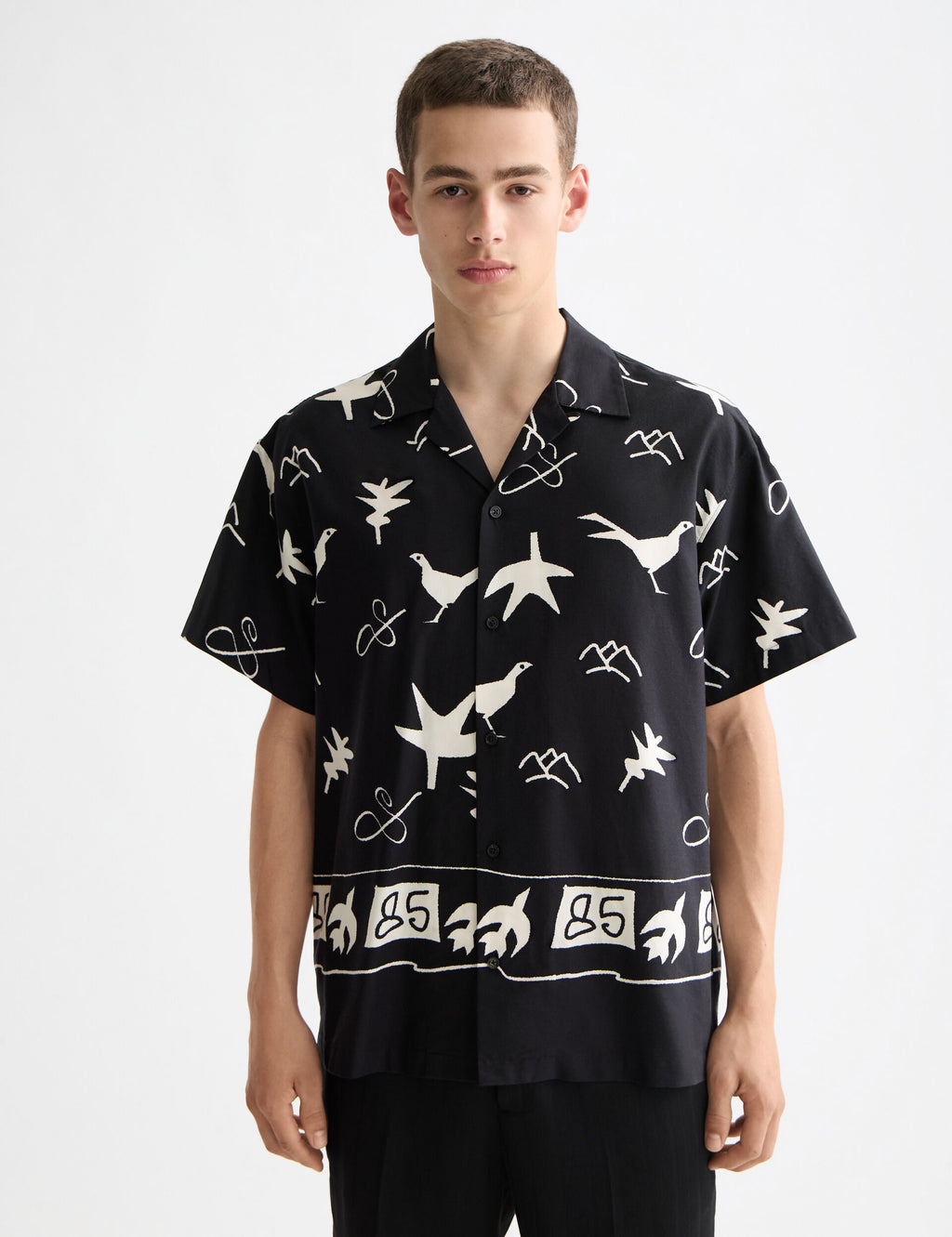 Placed print short-sleeved shirt