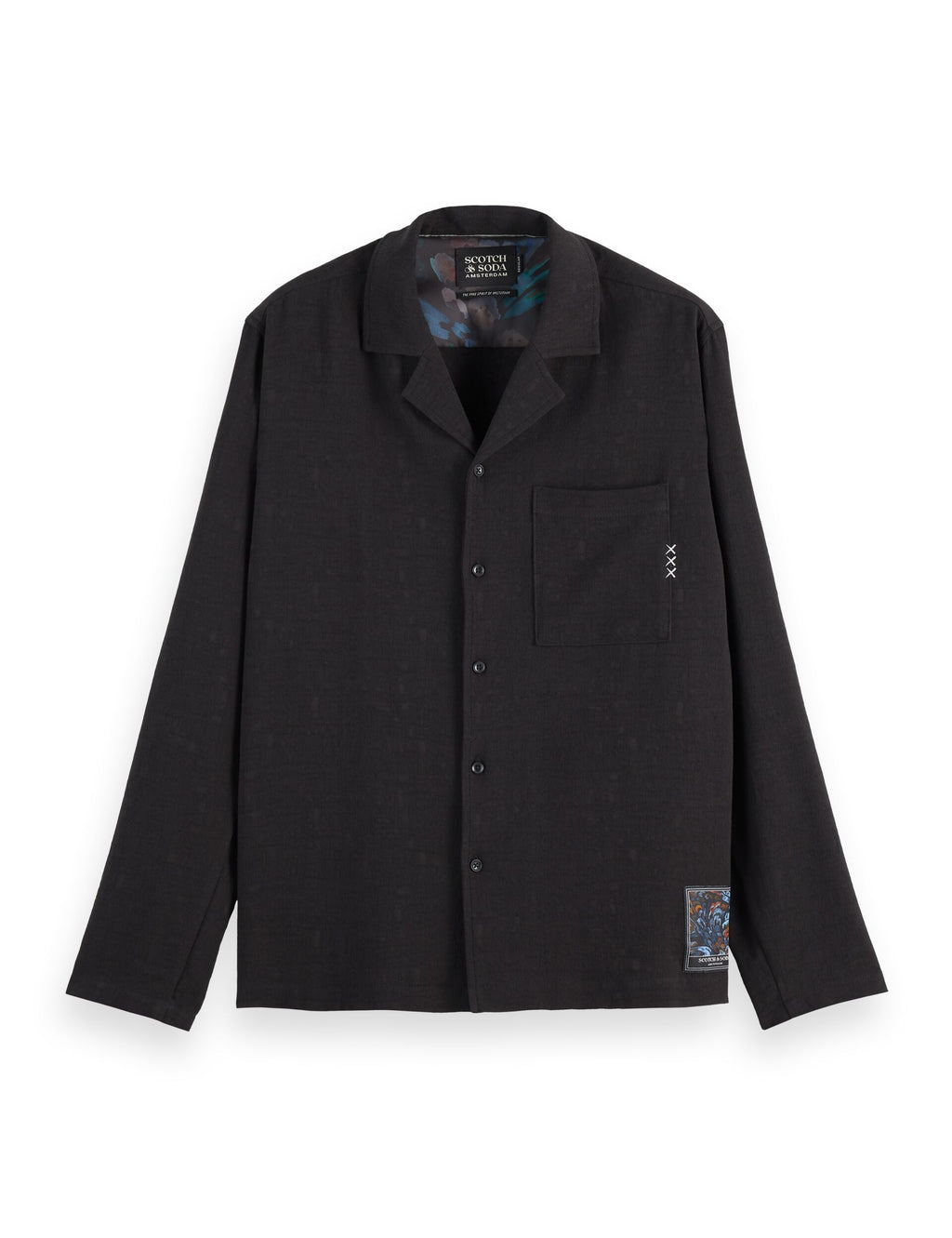 Tonal jacquard relaxed-fit shirt