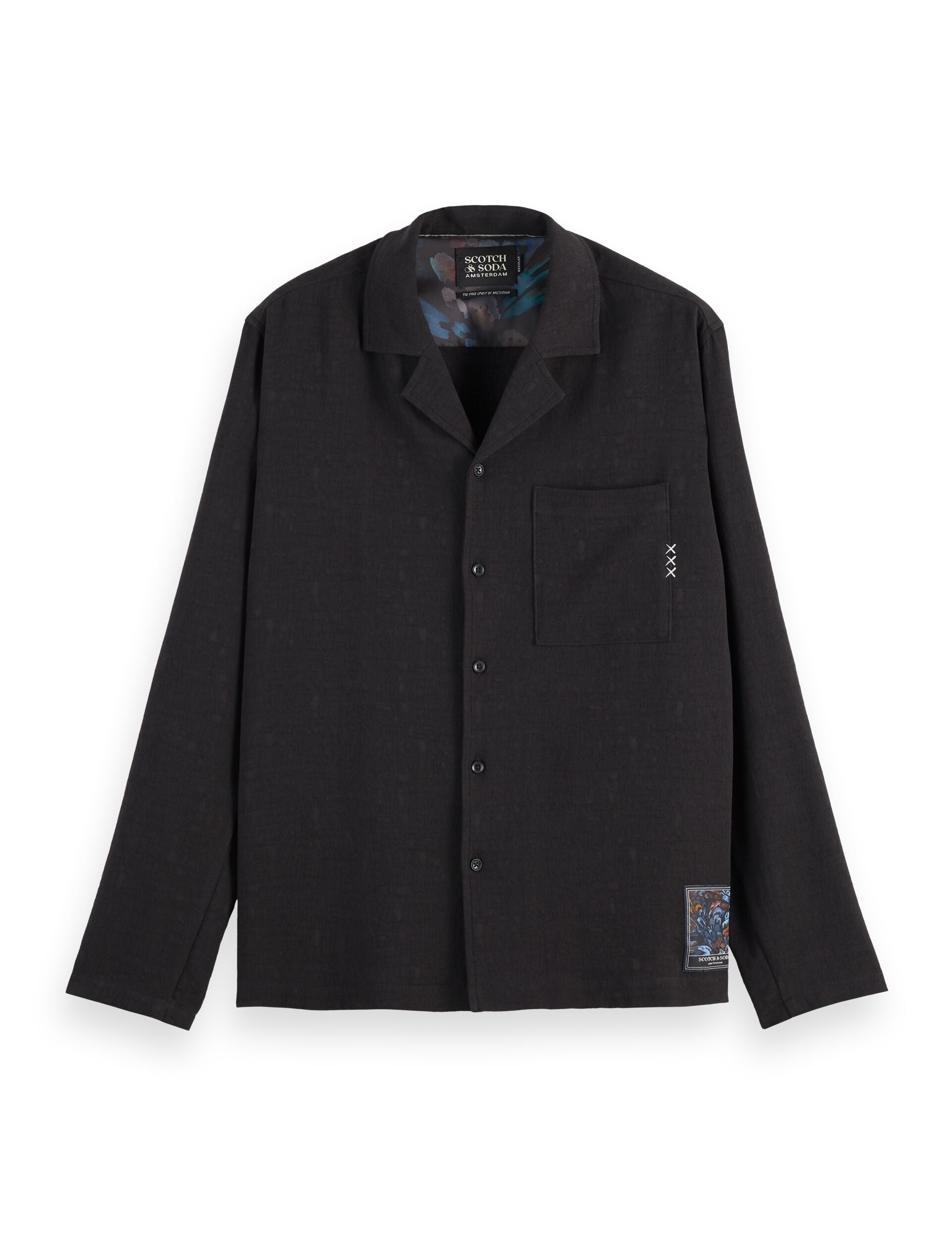 Tonal jacquard relaxed-fit shirt