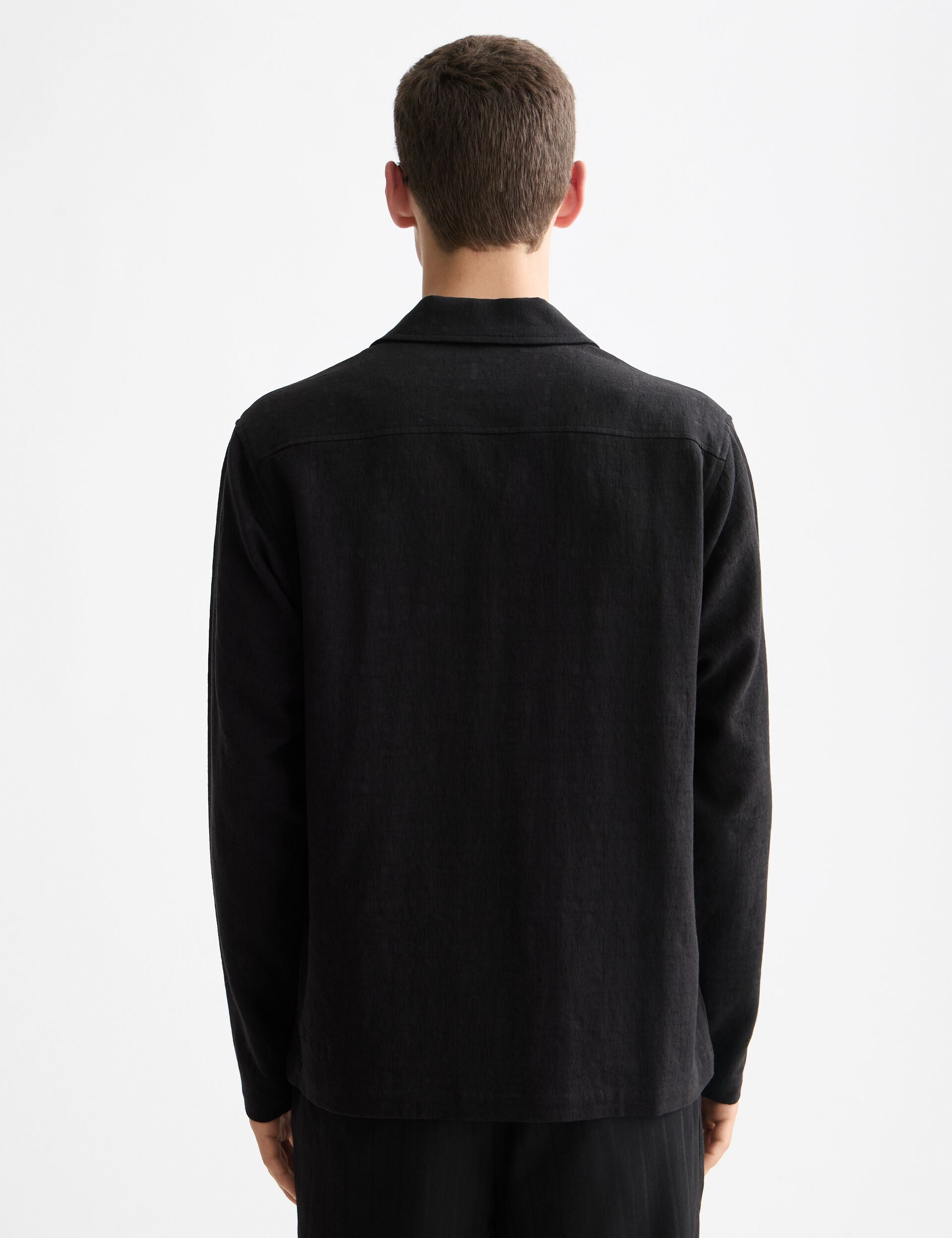 Tonal jacquard relaxed-fit shirt