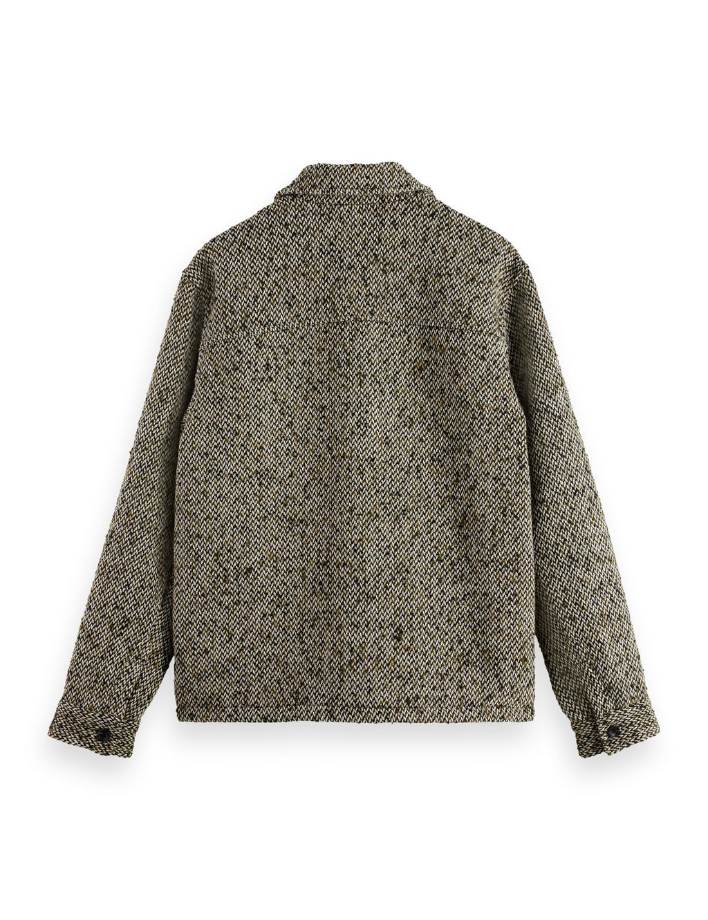 Multicoloured tweed wool-blend overshirt