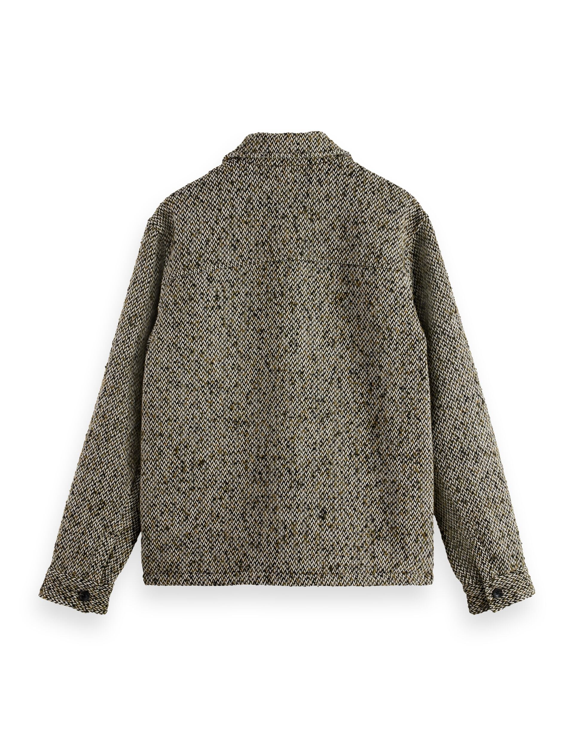 Multicoloured tweed wool-blend overshirt