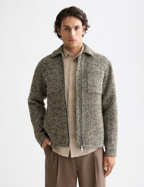 Multicoloured tweed wool-blend overshirt – Scotch & Soda