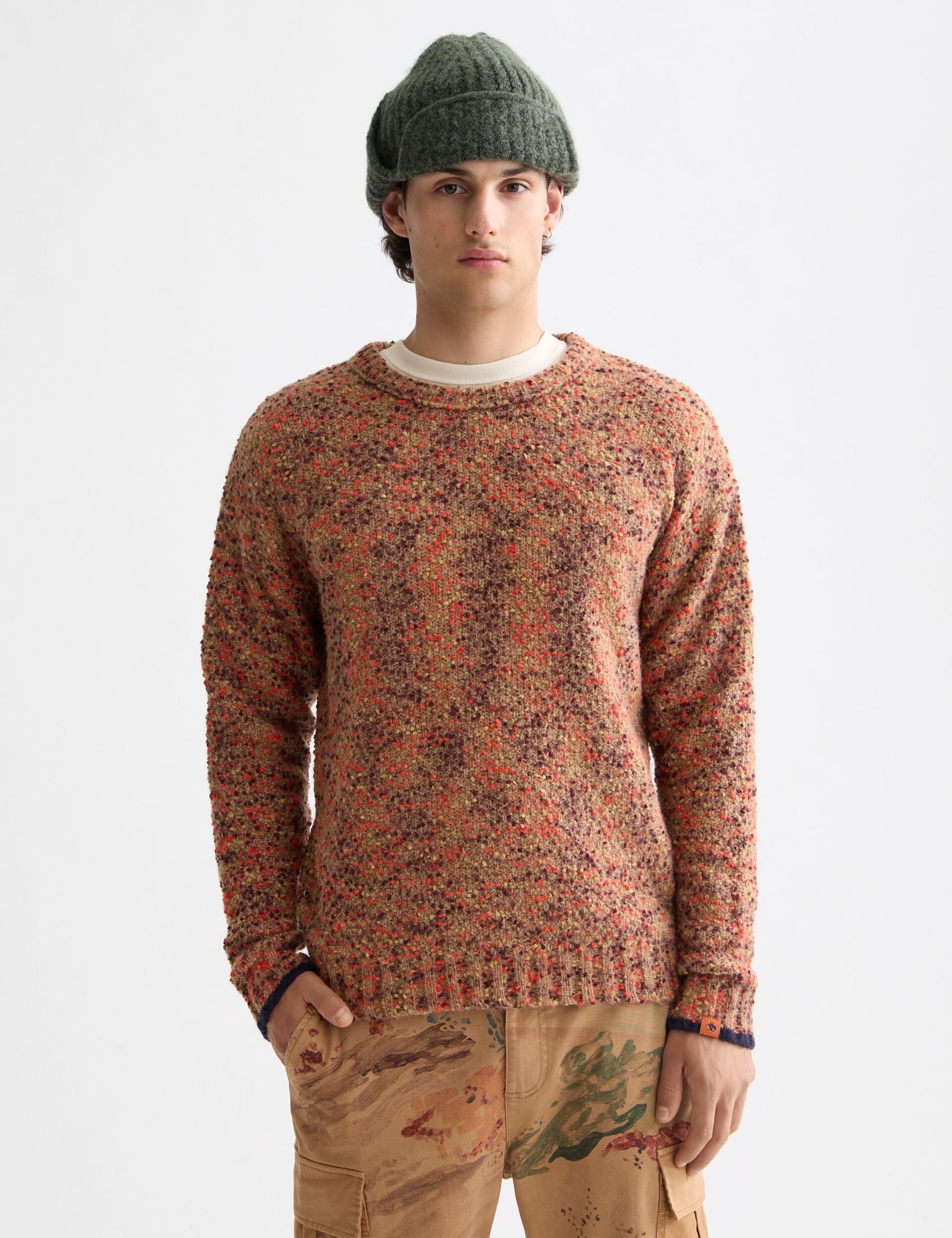 Chunky Slub Dropped Shoulder Pullover