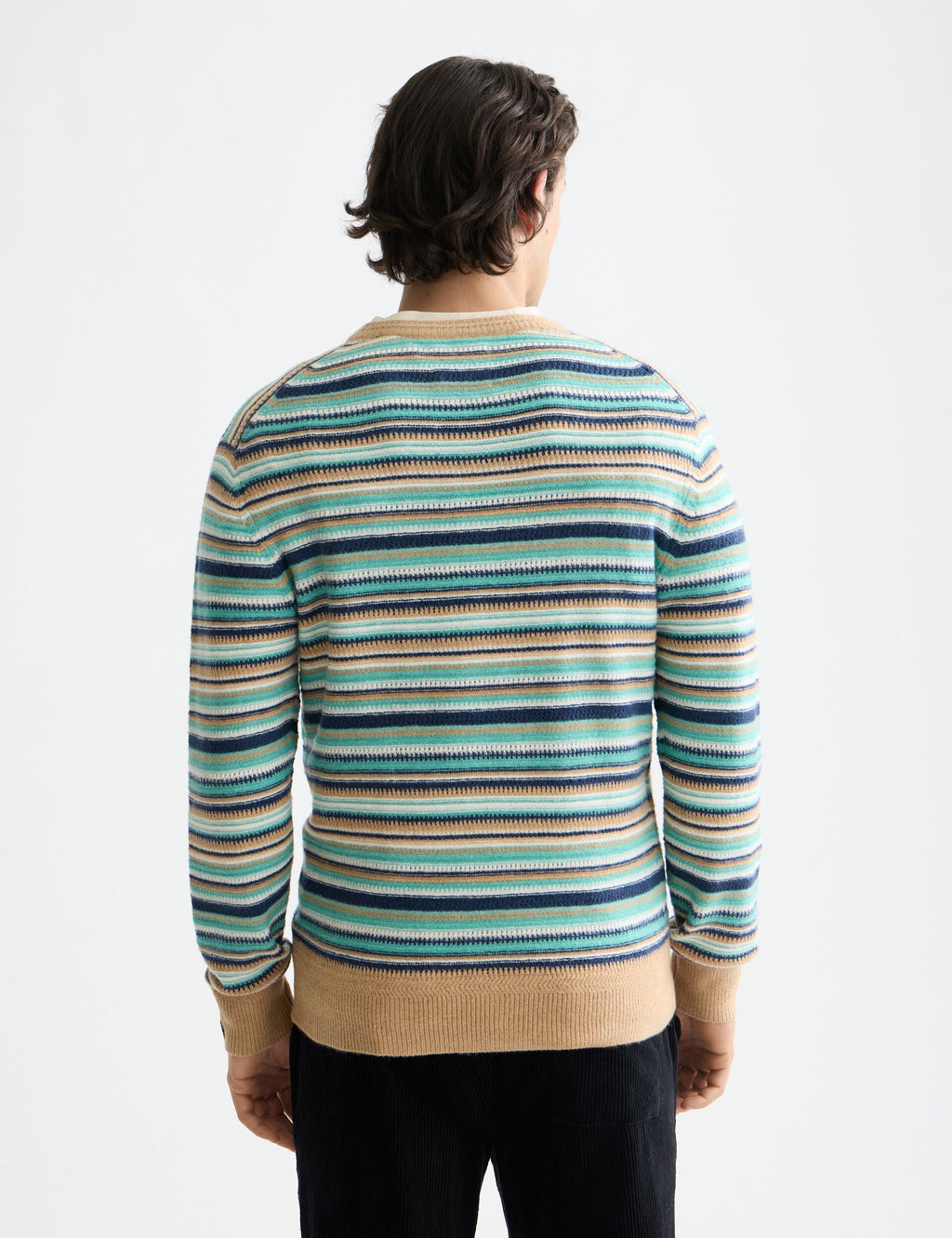 Soft knit striped regular fit pullover