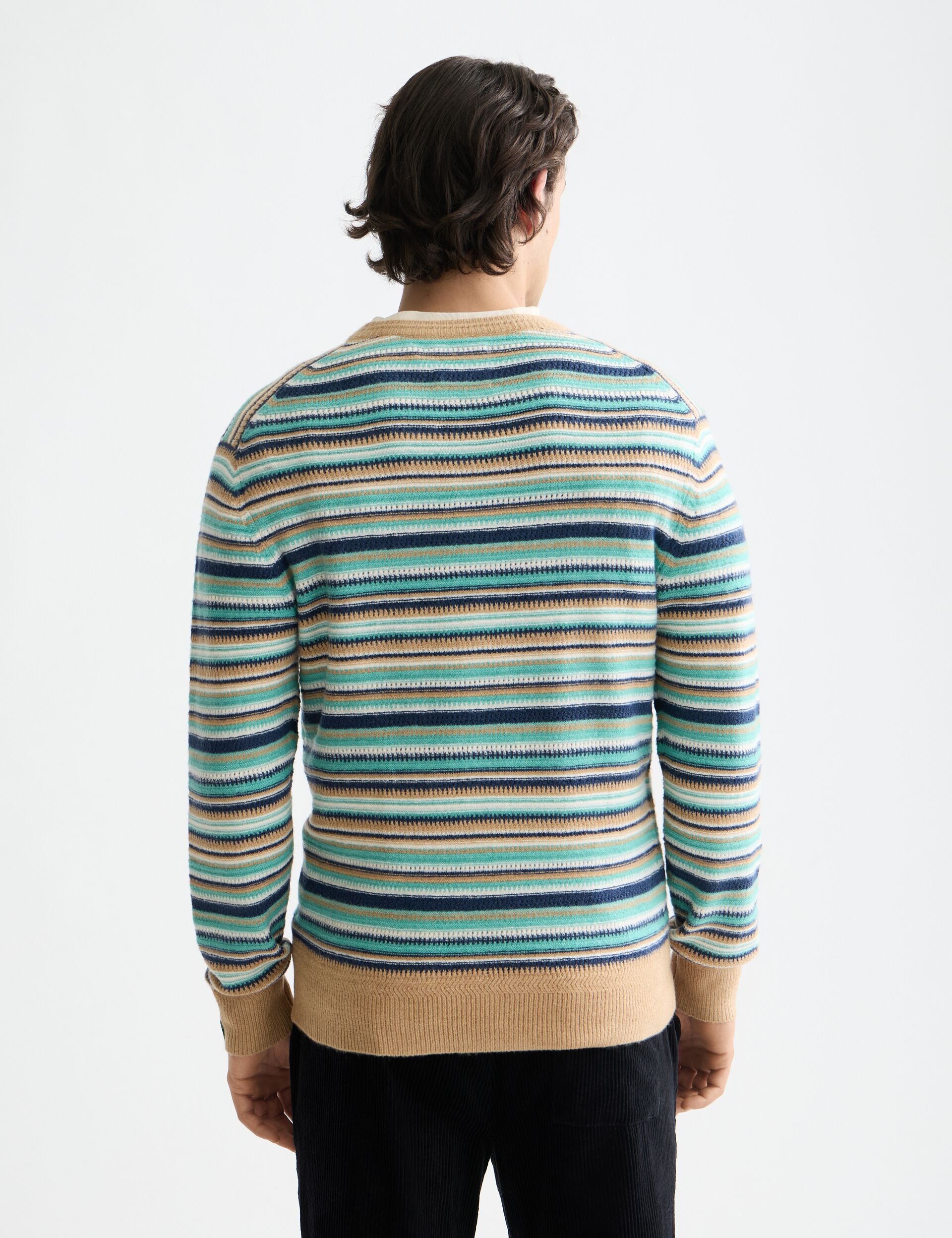 Soft knit striped regular fit pullover