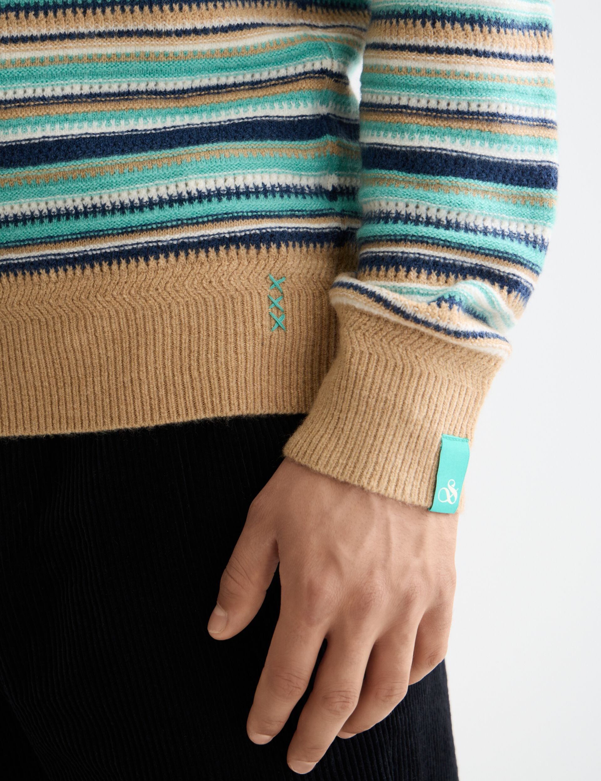 Soft knit striped regular fit pullover