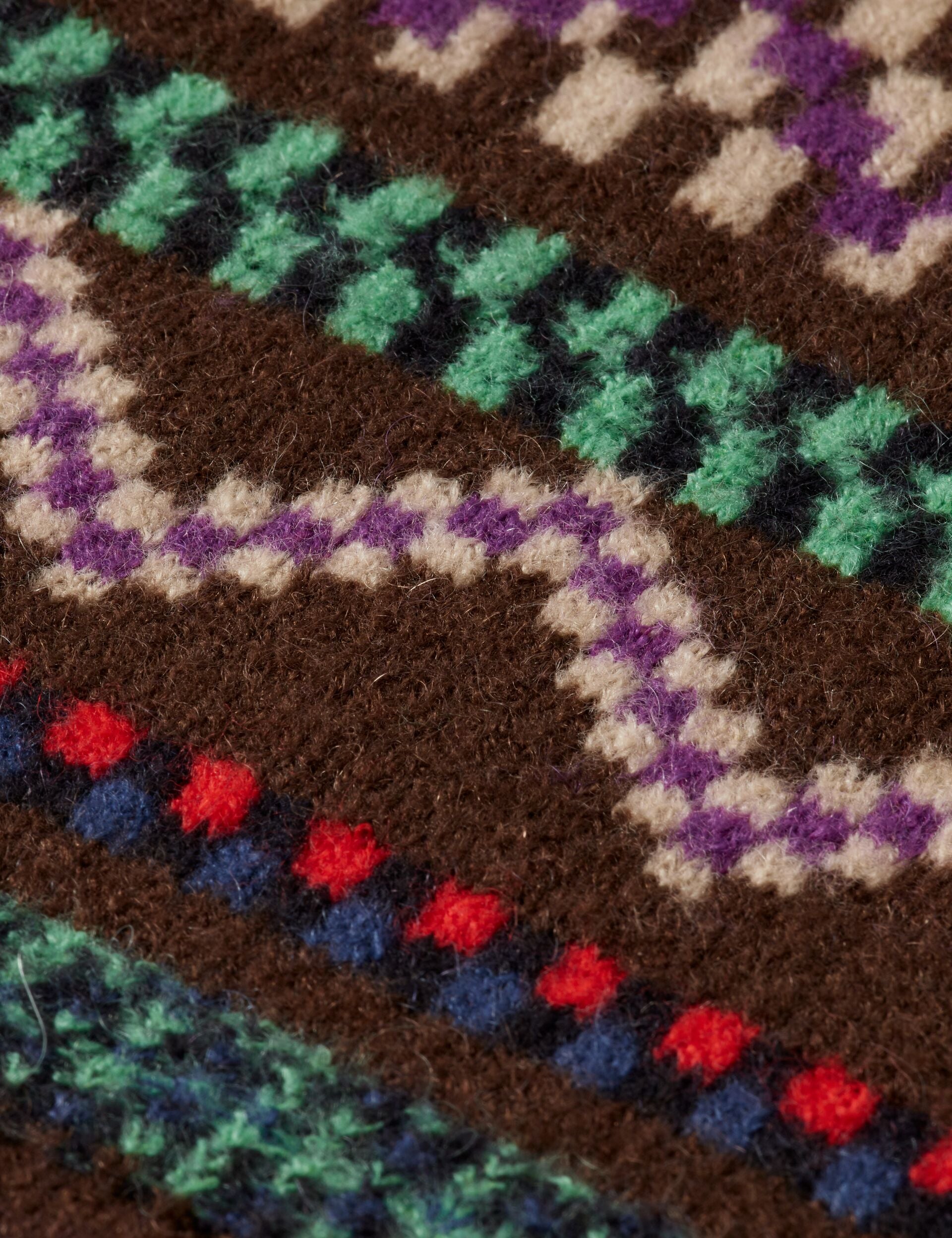 Jacquard dropped shoulder crewneck