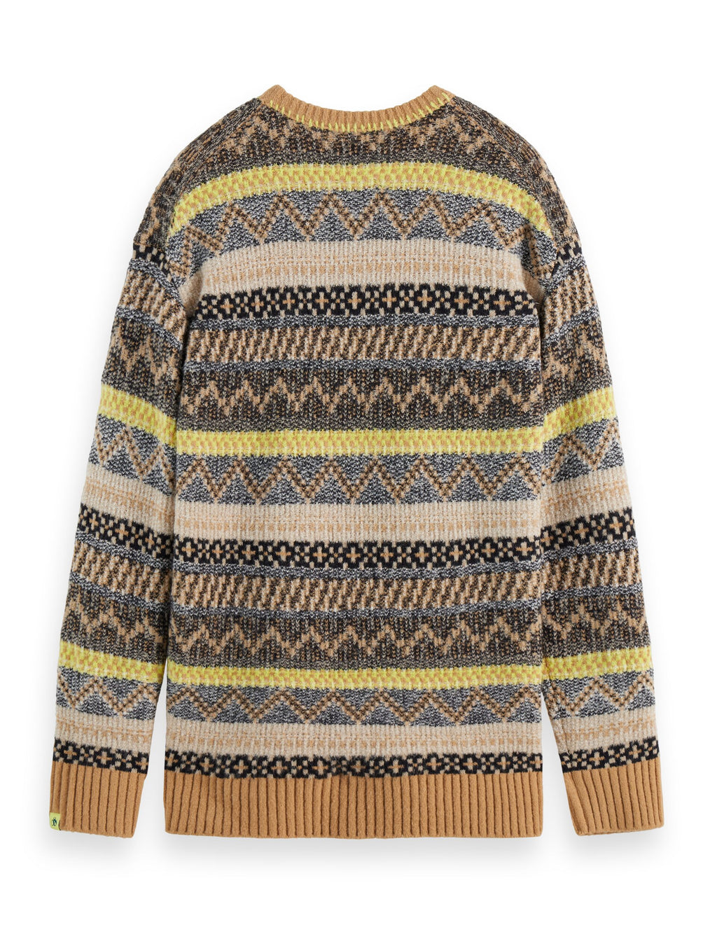 Jacquard dropped shoulder crewneck