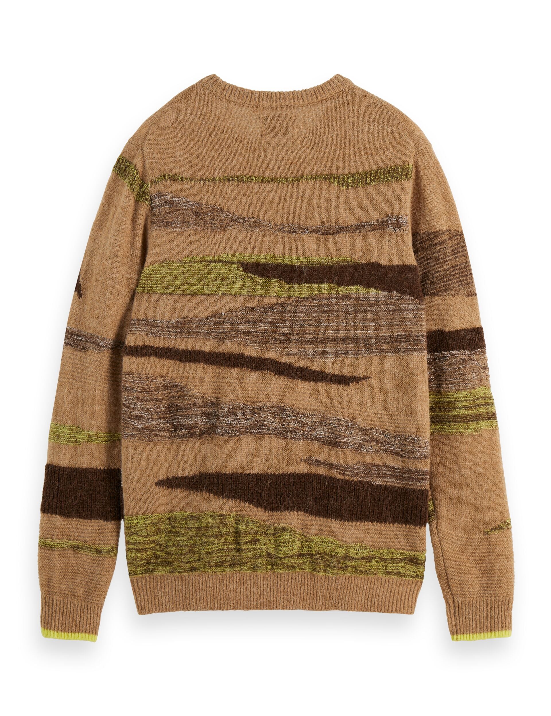 Fluffy alpaca wool blend crew neck