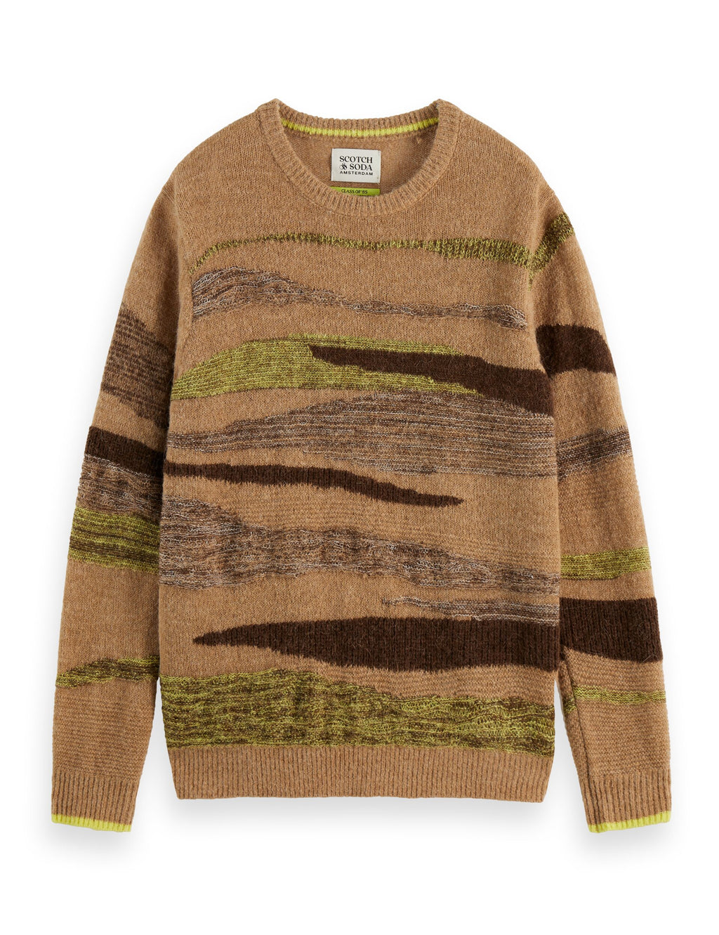 Fluffy alpaca wool blend crew neck