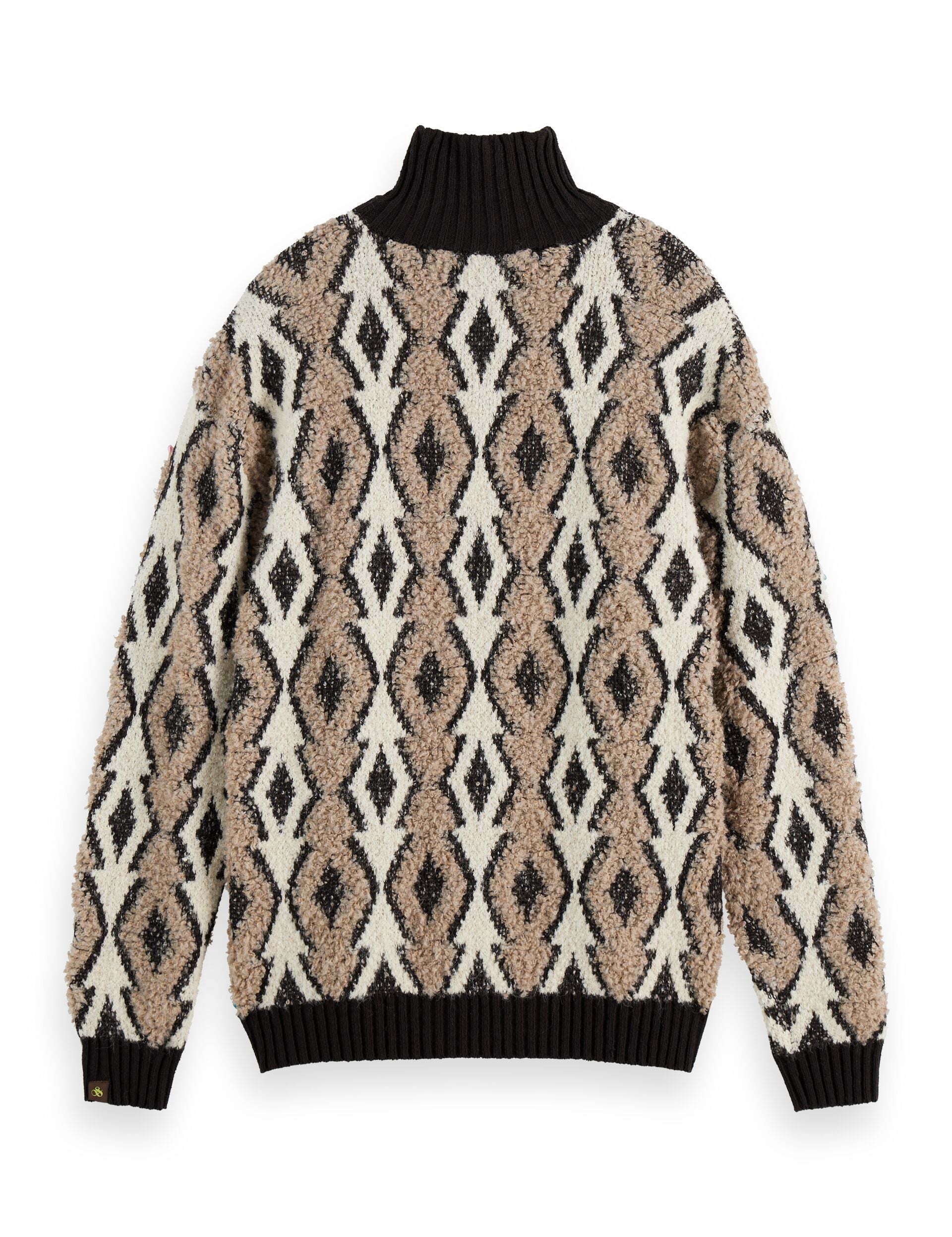 Argyles jacquard dropped shoulder pullover