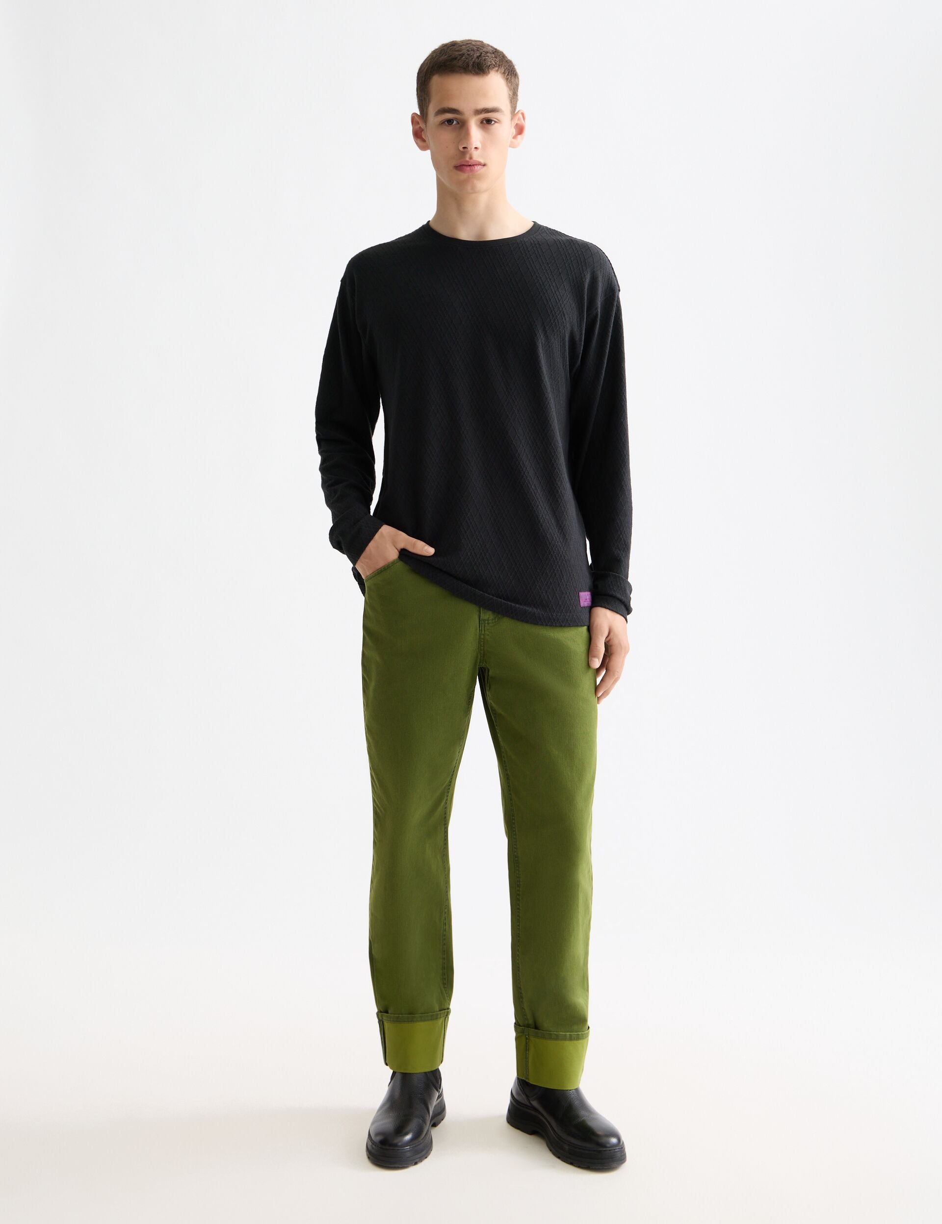 Relaxed fit jacquard Knit T-shirt