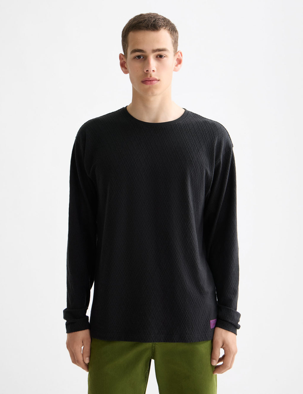 Relaxed fit jacquard Knit T-shirt