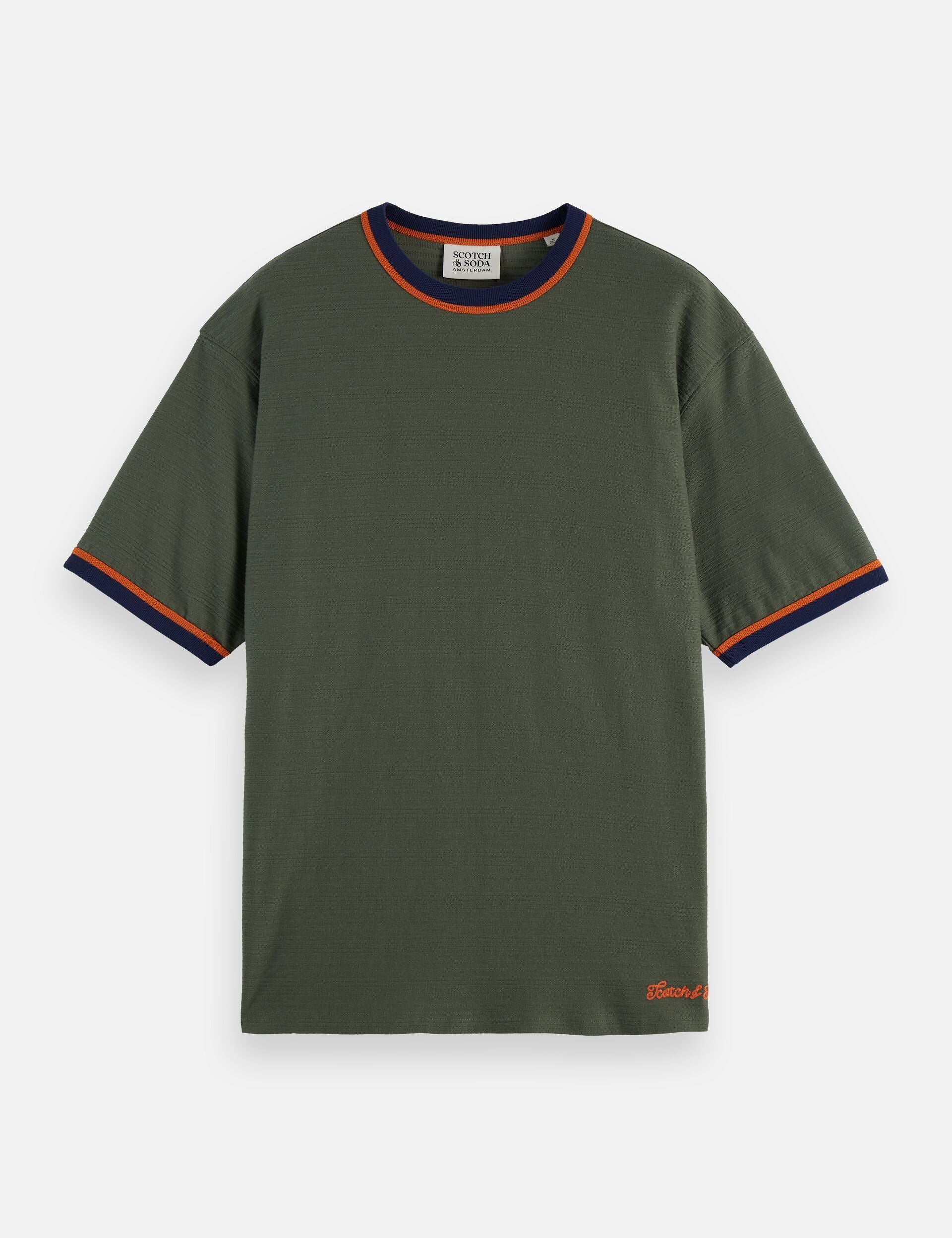 Relaxed Fit Bound Neckline T-shirt