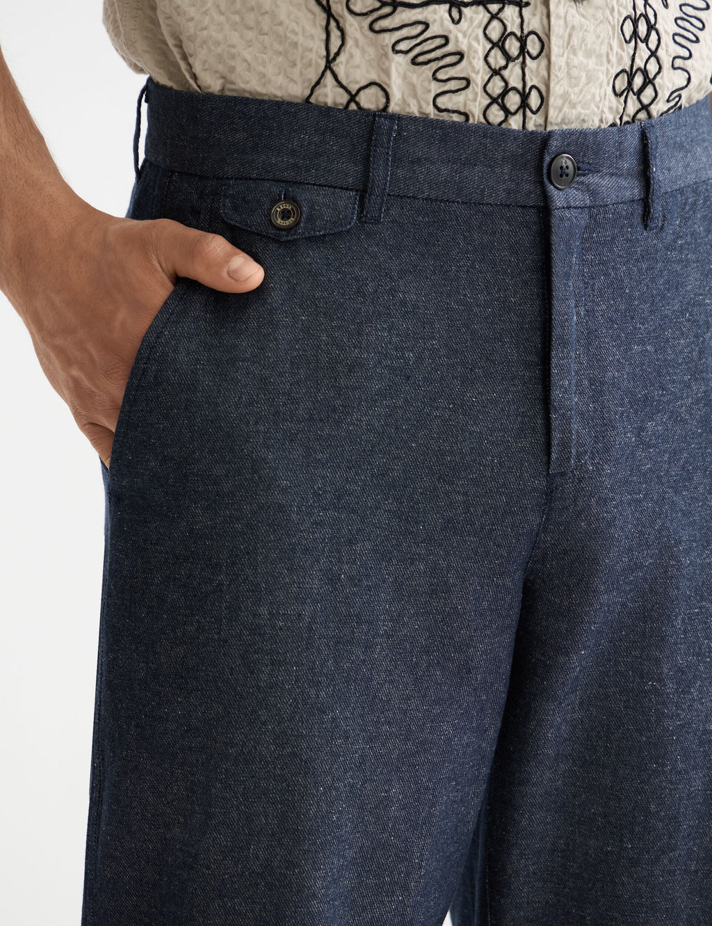 Otis - Cotton linen twill relaxed straight fit chino