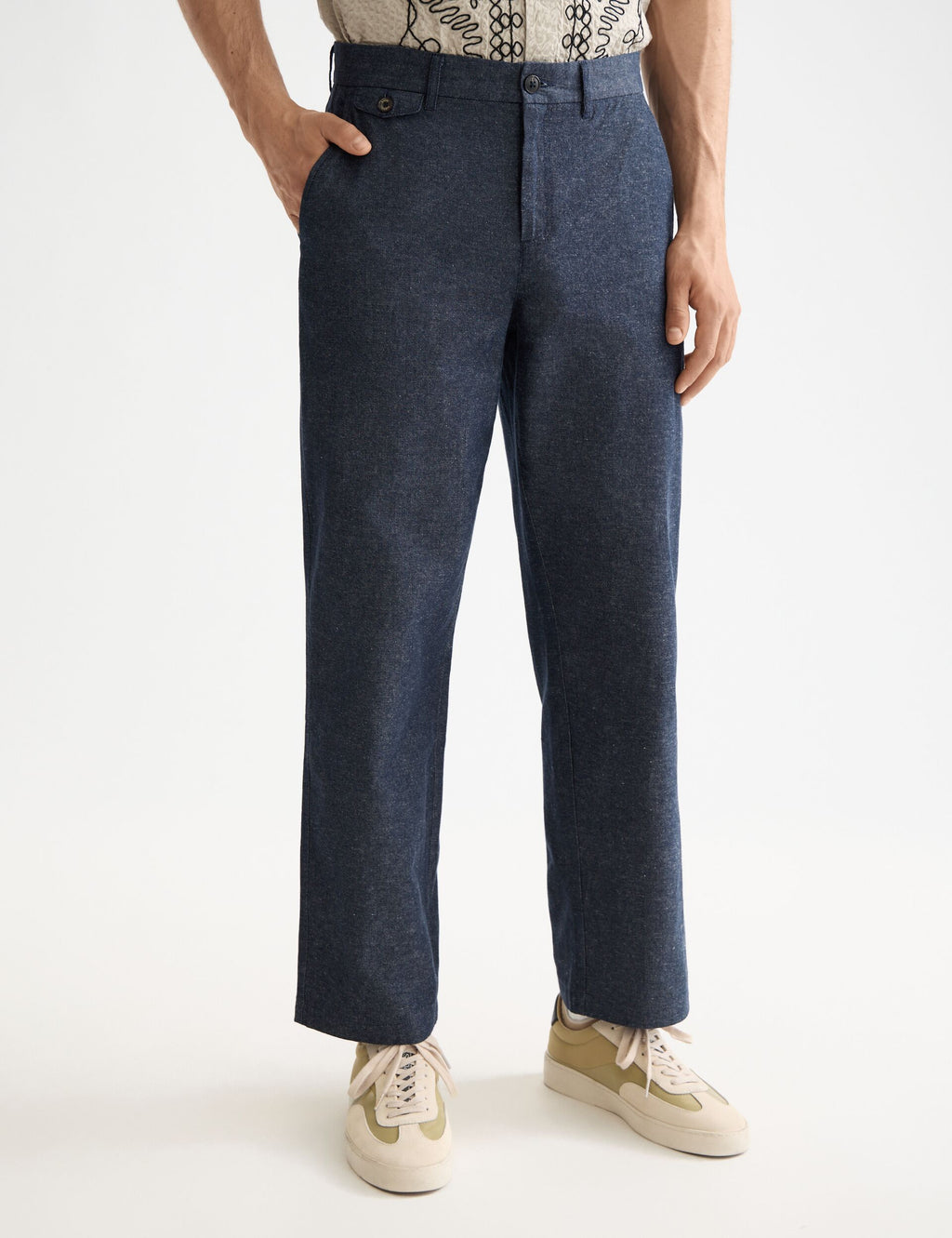 Otis - Cotton linen twill relaxed straight fit chino