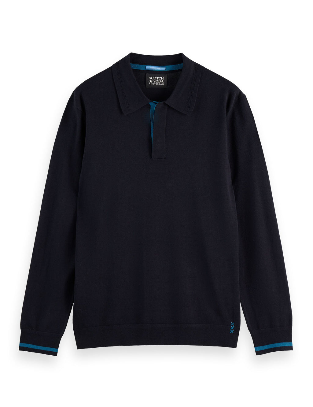 Ecovero Blend Knitted Long Sleeve Polo