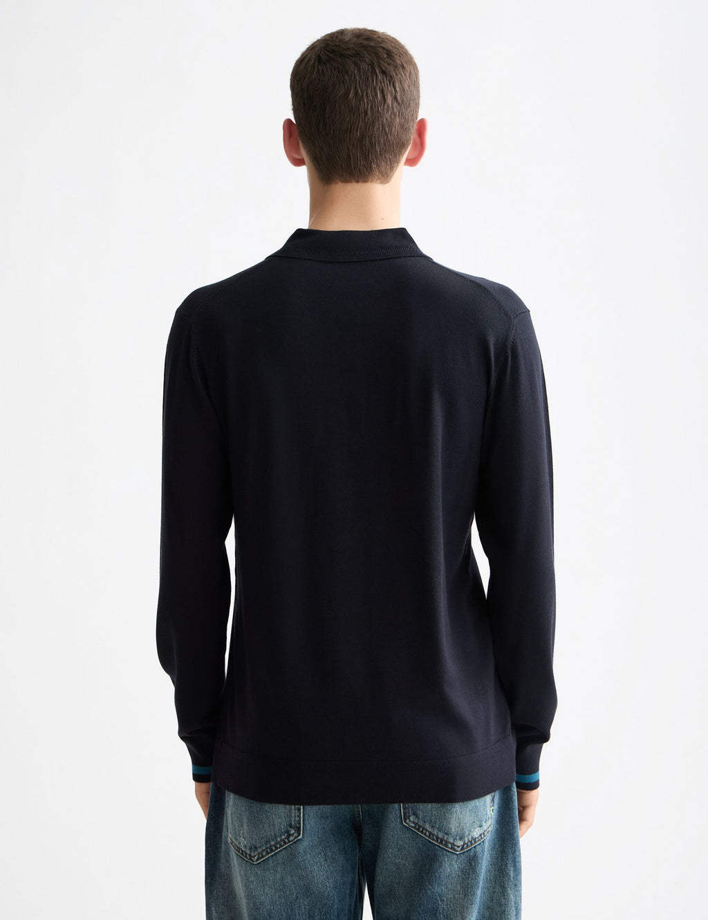 Ecovero Blend Knitted Long Sleeve Polo