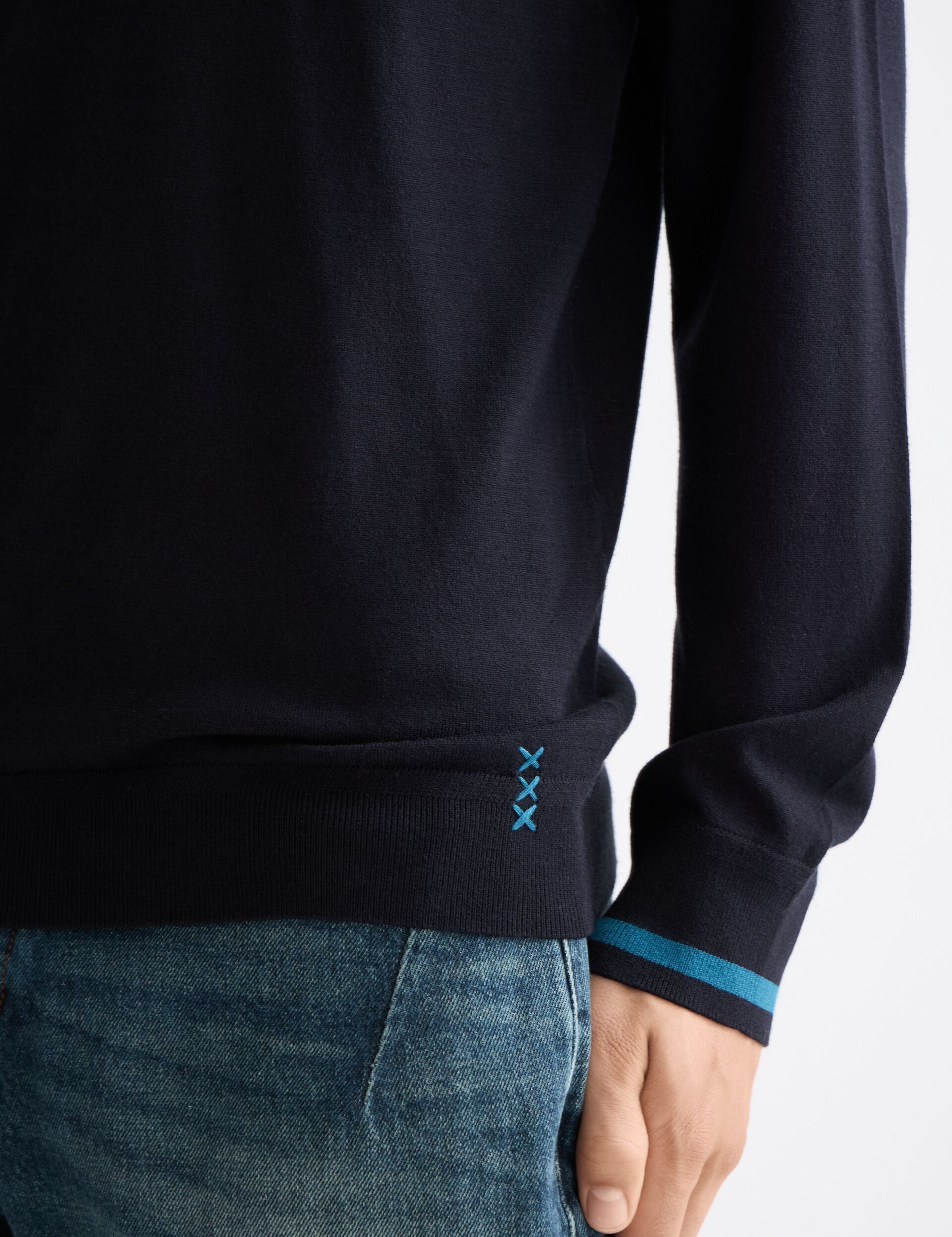 Ecovero Blend Knitted Long Sleeve Polo