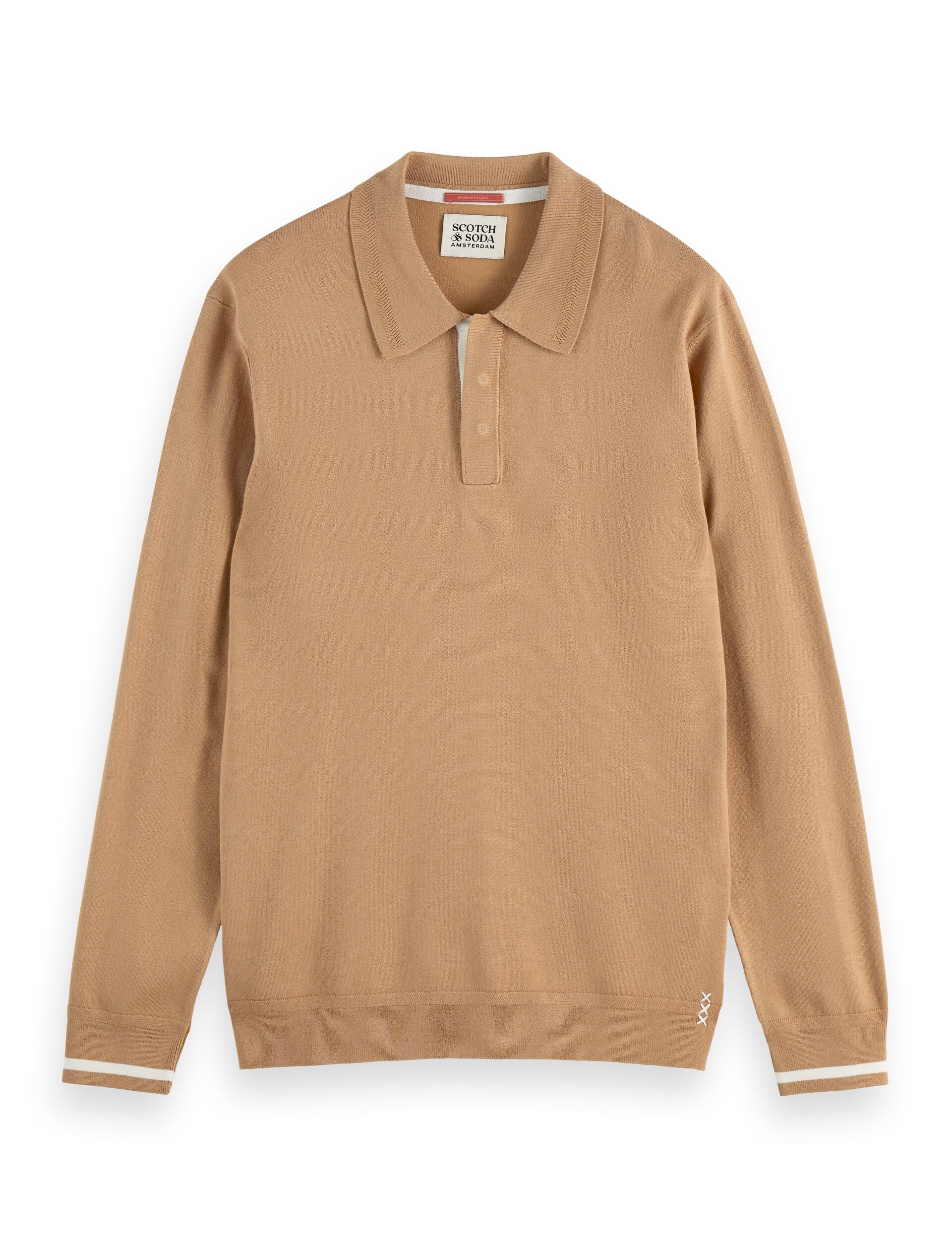 Ecovero Blend Knitted Long Sleeve Polo