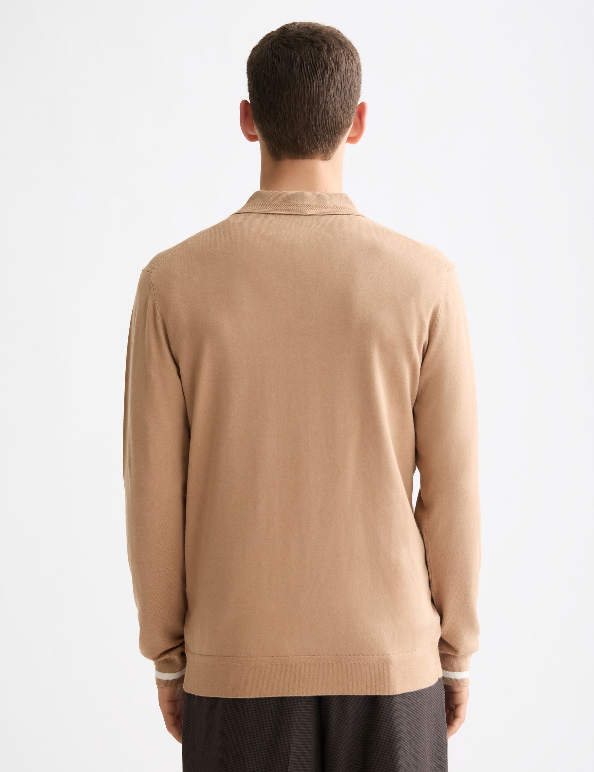 Ecovero Blend Knitted Long Sleeve Polo