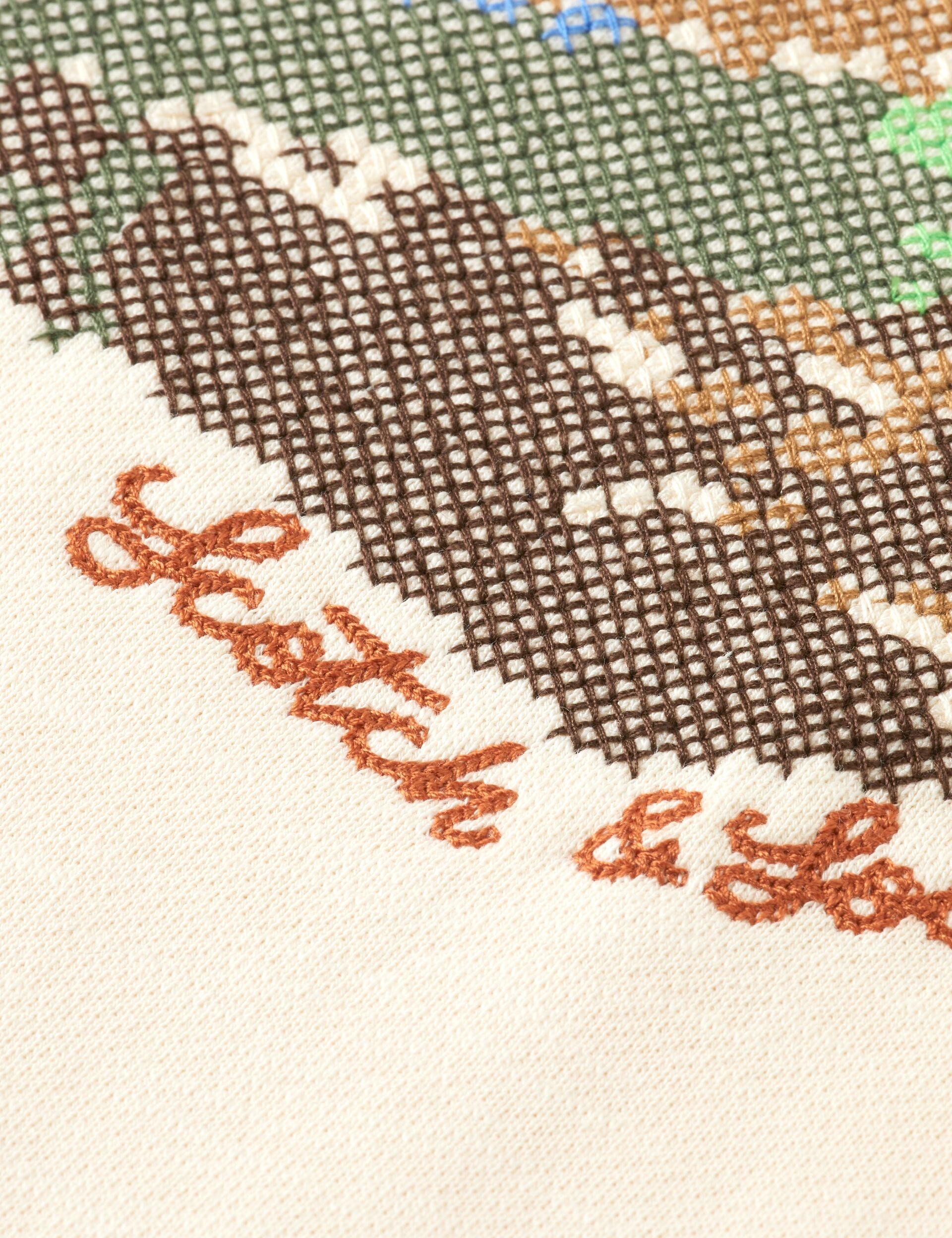 Loose Fit Embroidered Artwork Hoodie