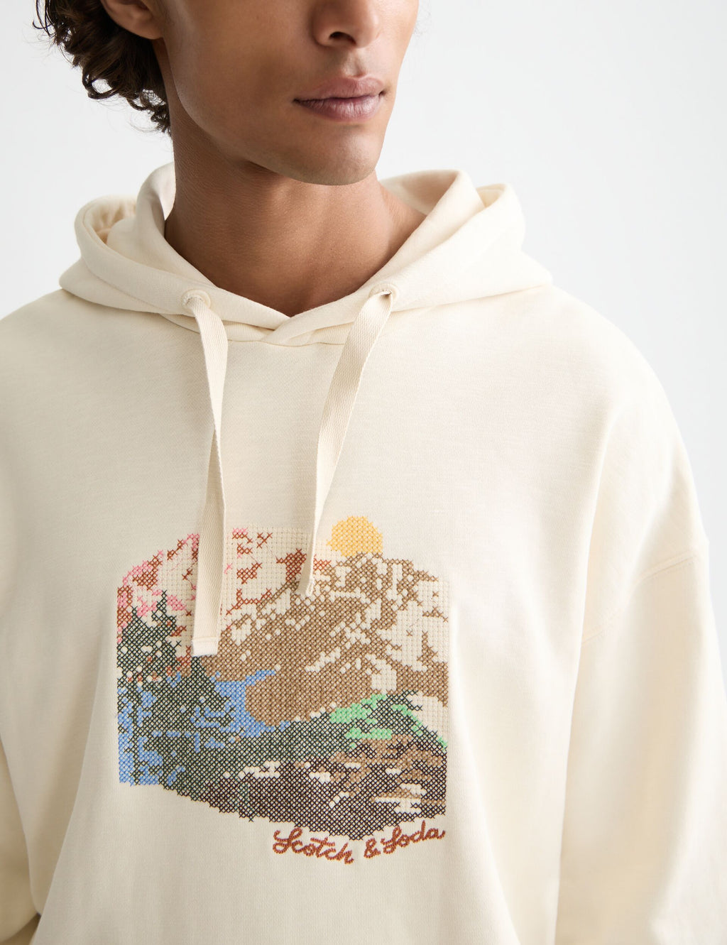 Loose Fit Embroidered Artwork Hoodie