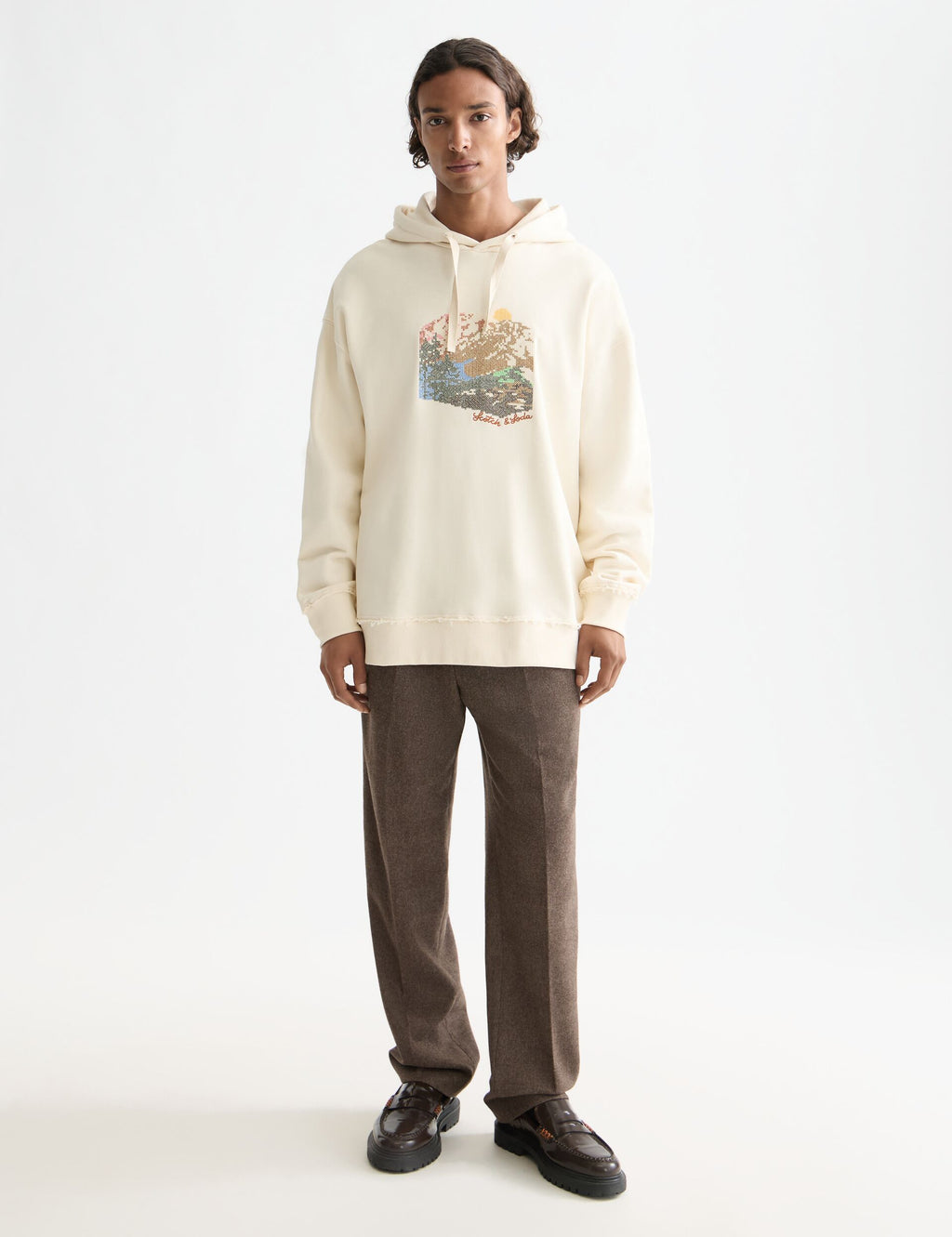 Loose Fit Embroidered Artwork Hoodie