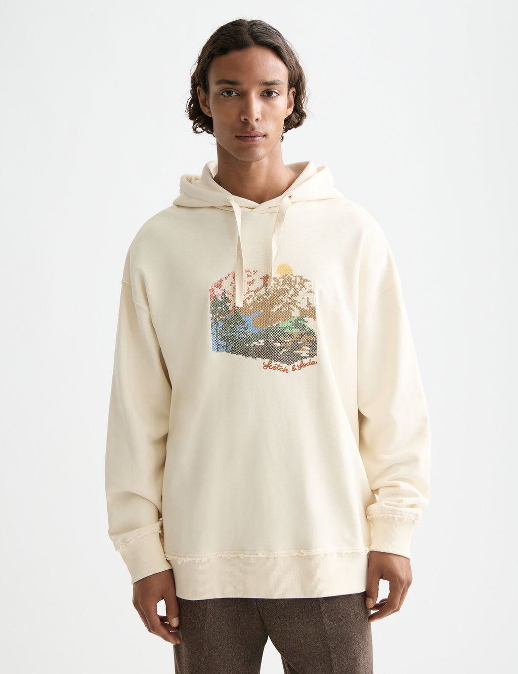 Loose Fit Embroidered Artwork Hoodie