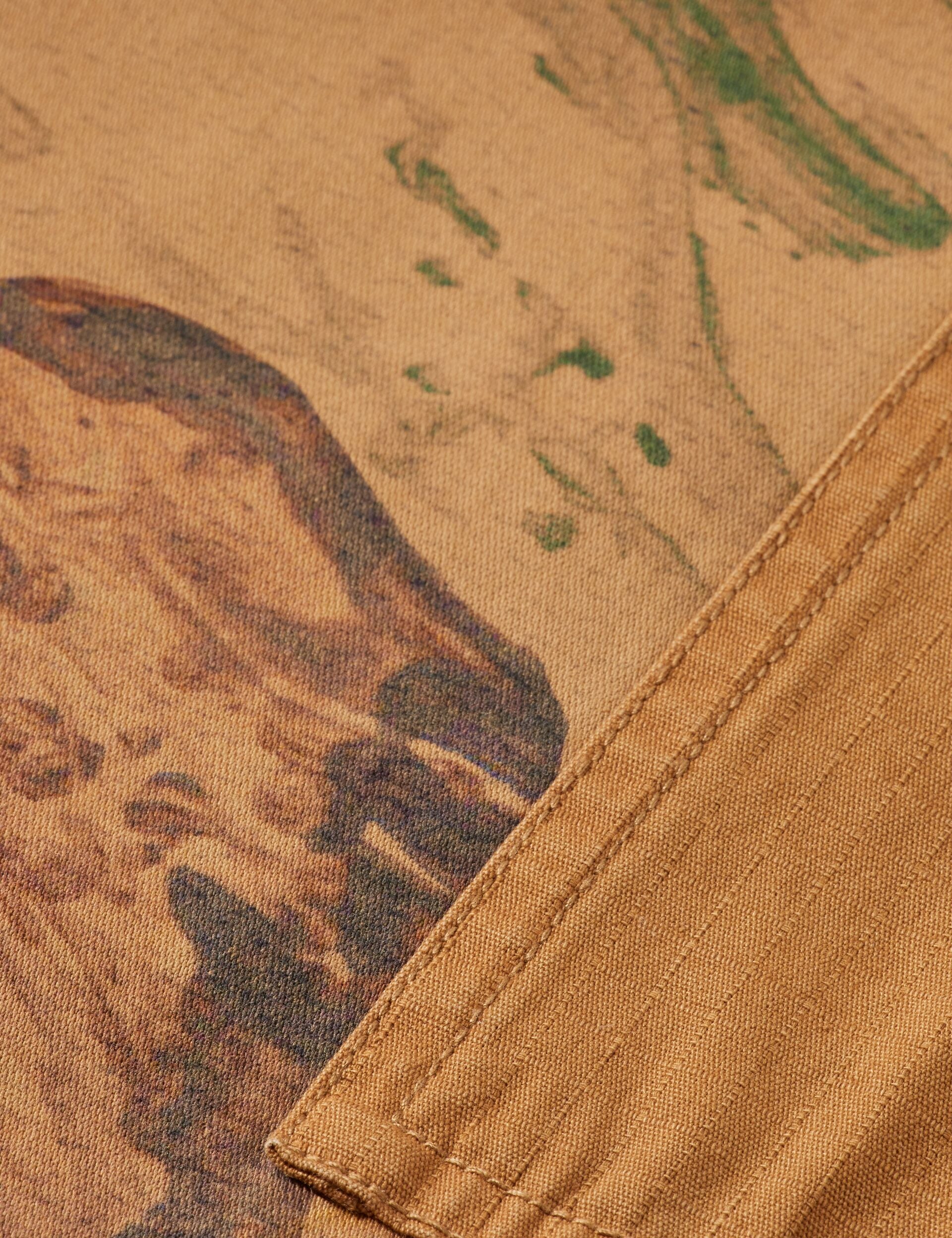 Harper-Printed garment-dyed cotton blend loose tapered cargo