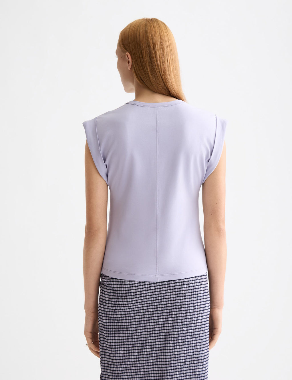 Fitted rolled-up sleeve T-shirt