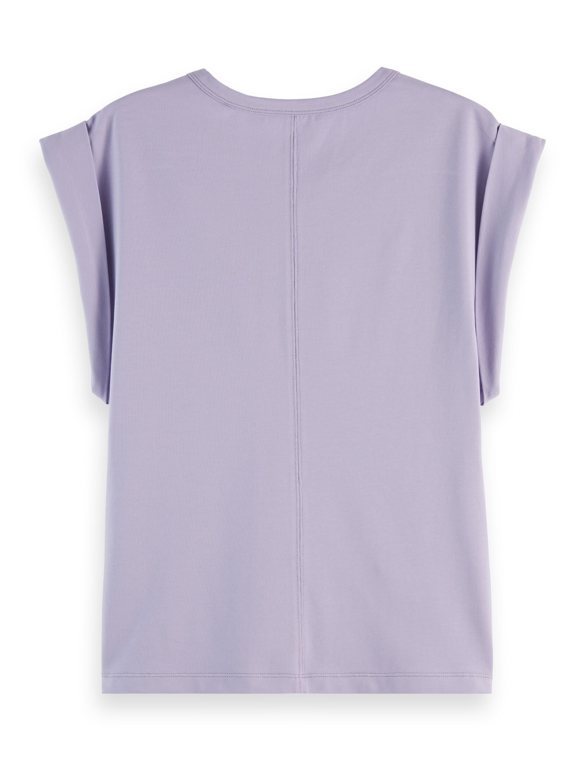 Fitted rolled-up sleeve T-shirt