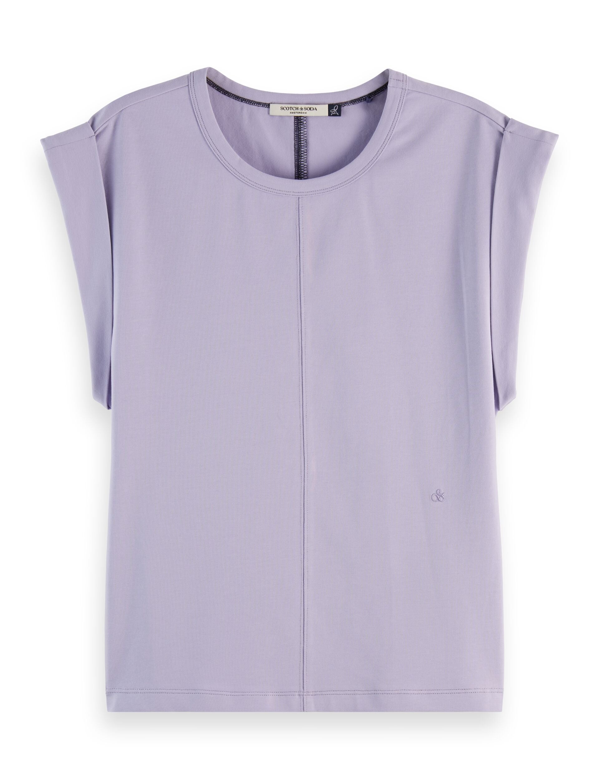 Fitted rolled-up sleeve T-shirt