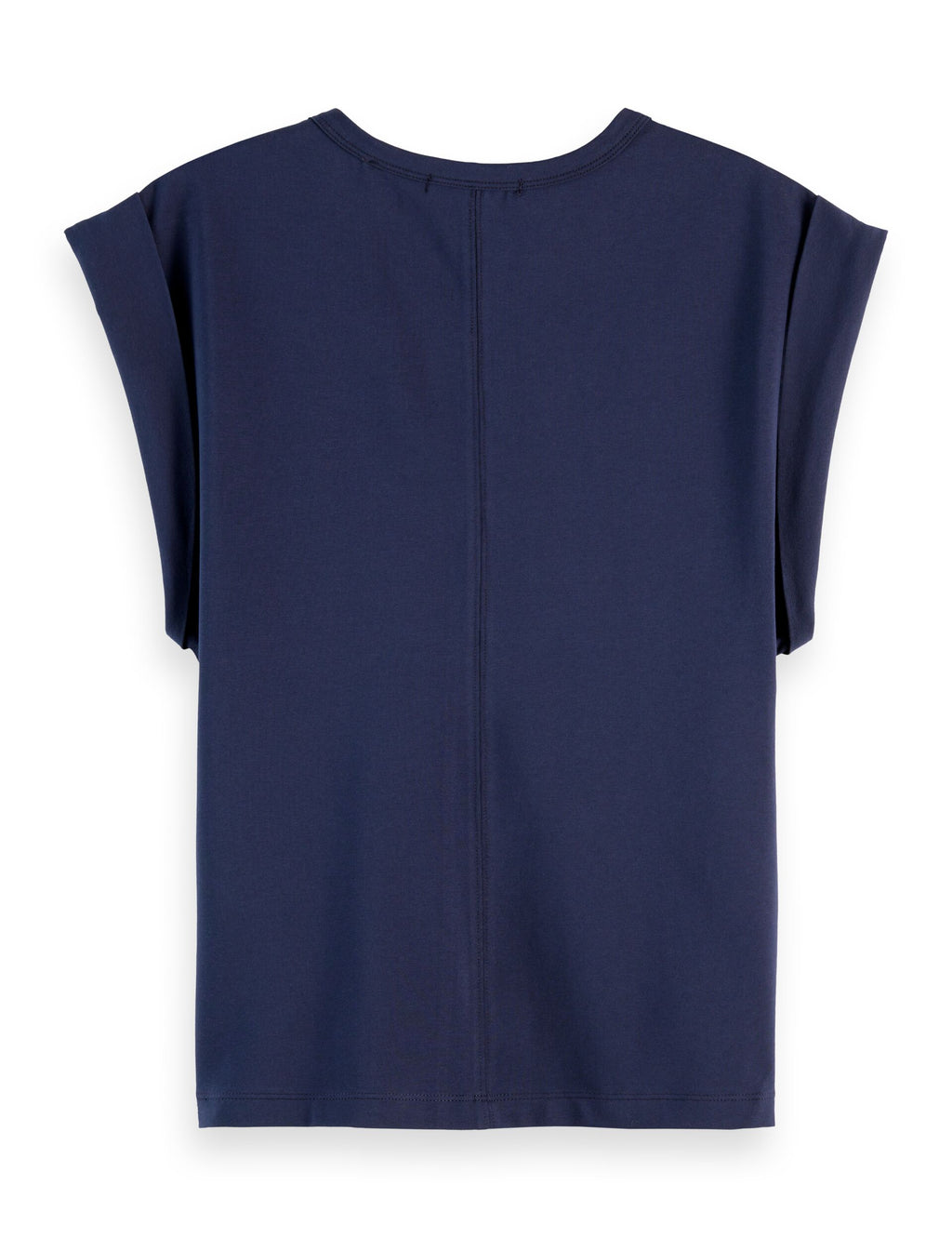 Fitted rolled-up sleeve T-shirt