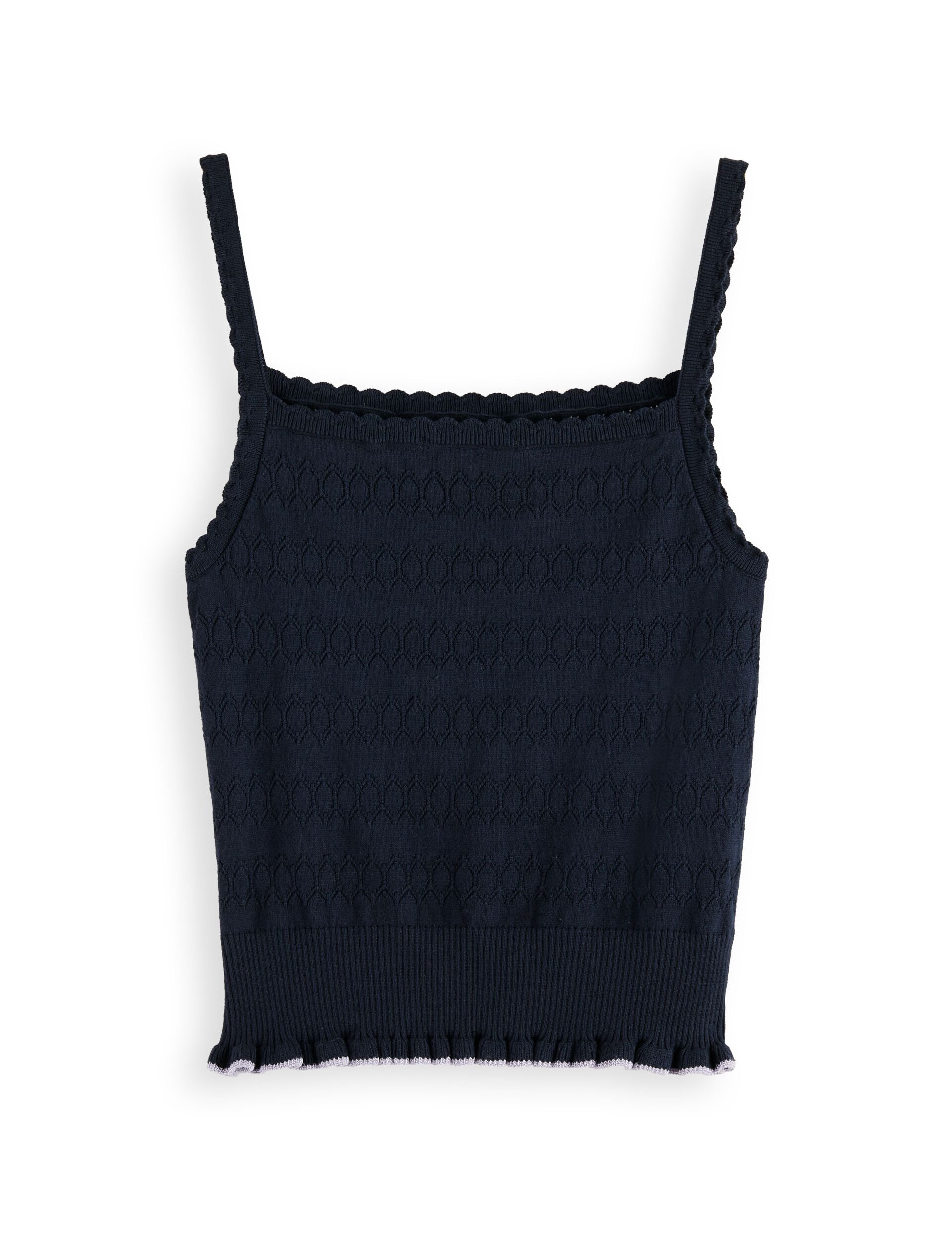 Pointelle knitted tank
