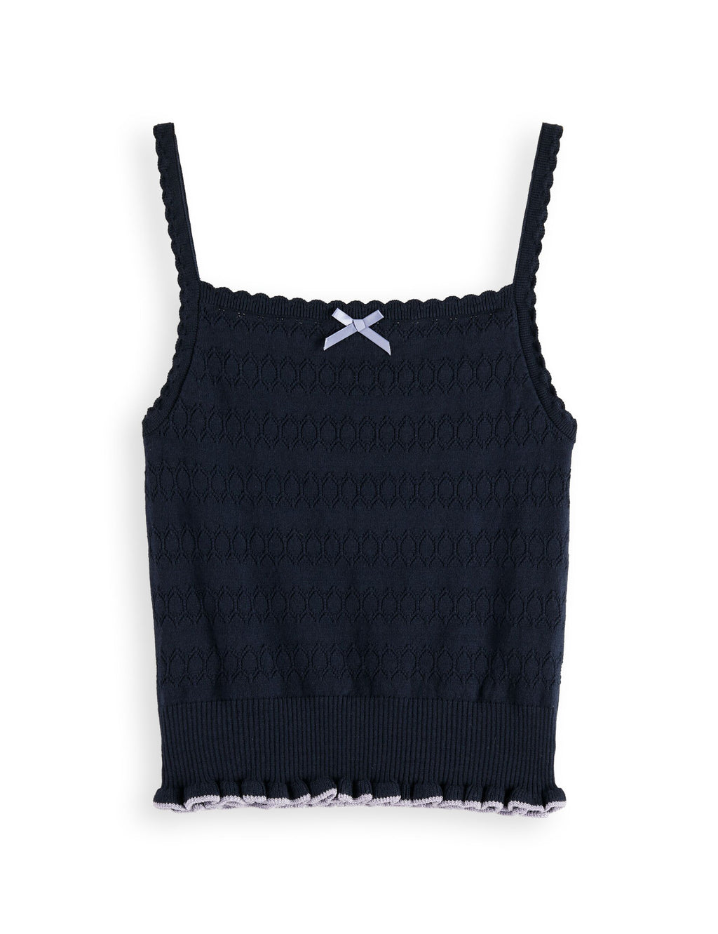 Pointelle knitted tank