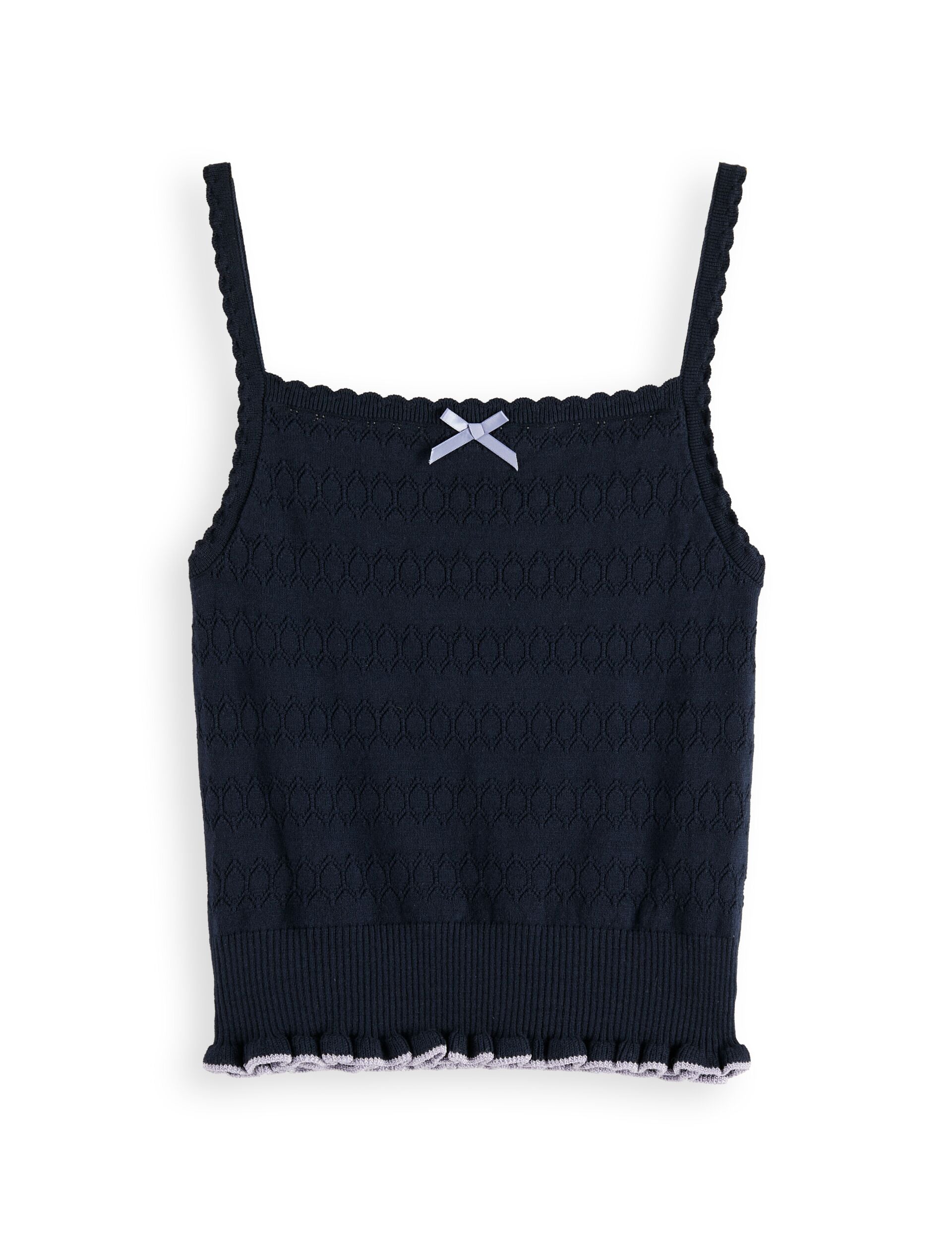 Pointelle knitted tank