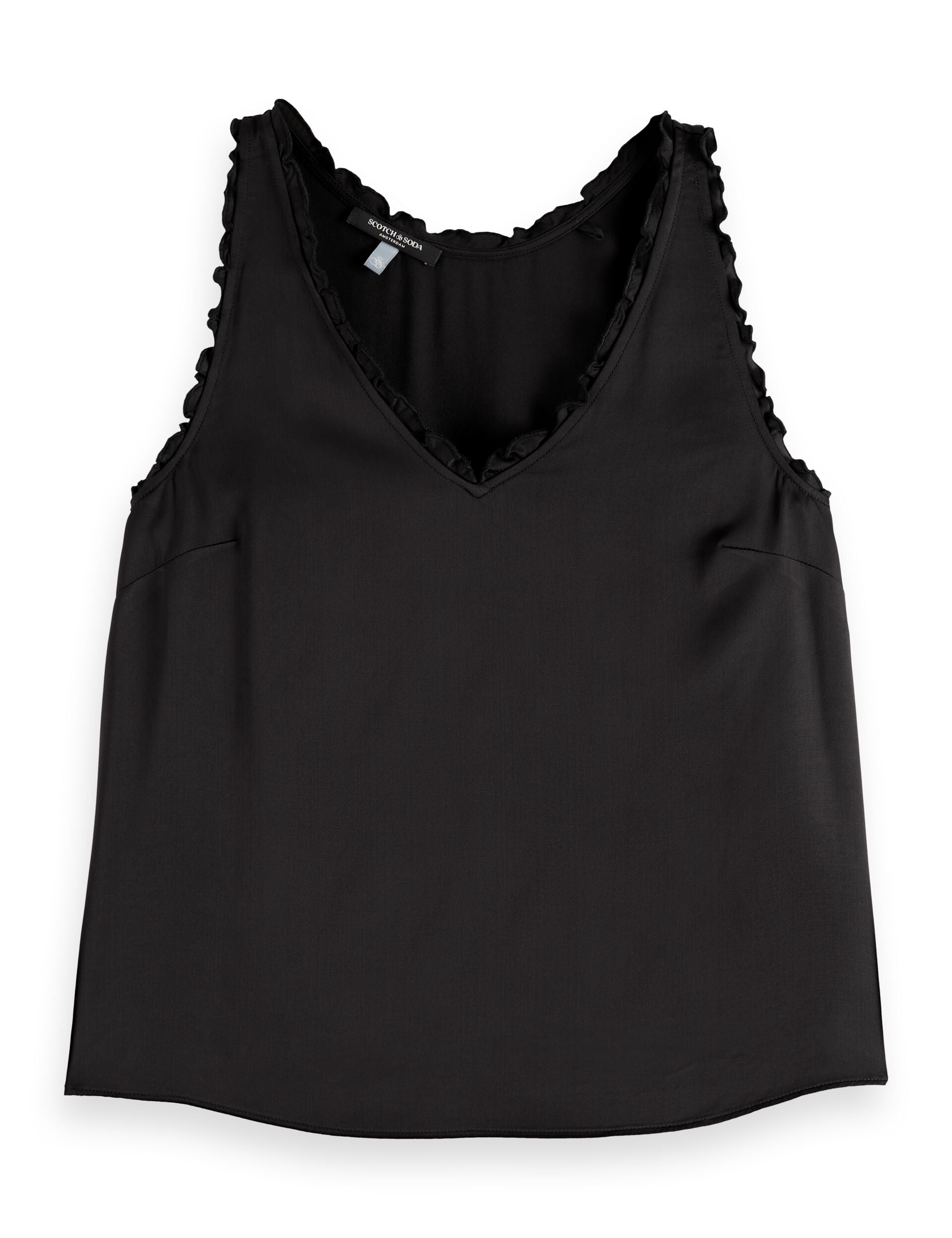 V-neck ruffle tank