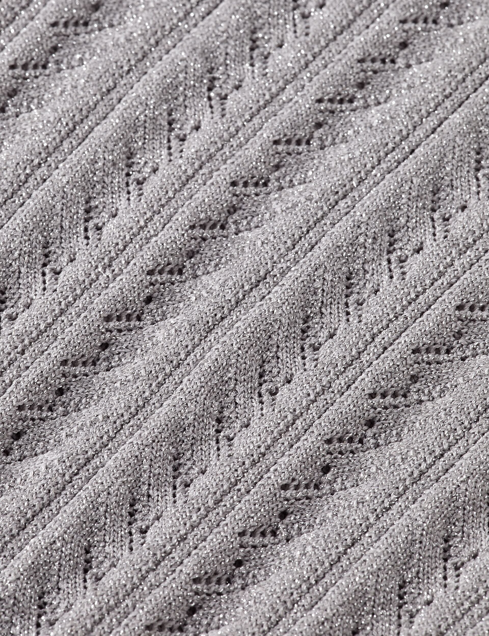 Metallic pointelle knitted tank