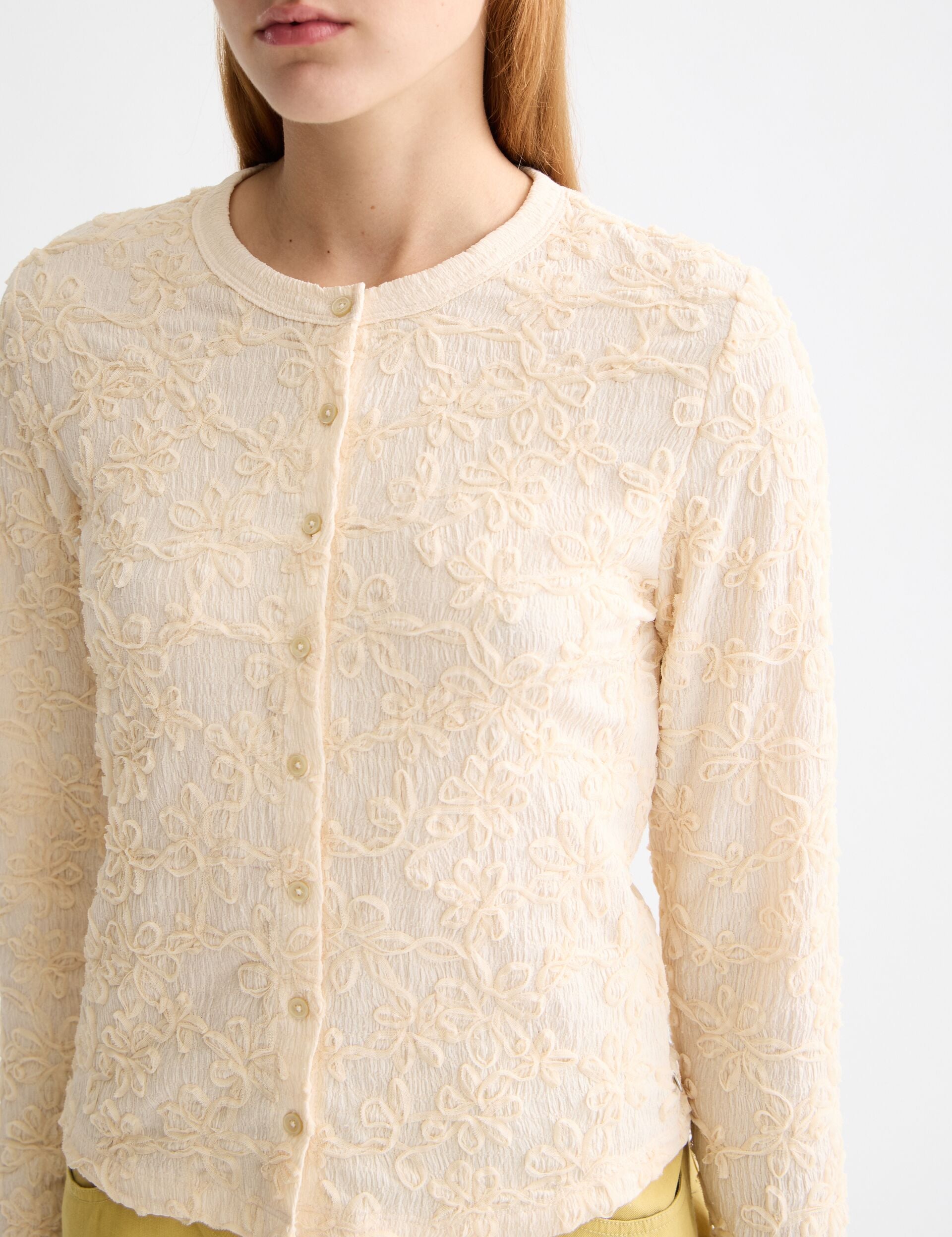 Structured button up long sleeve T-Shirt