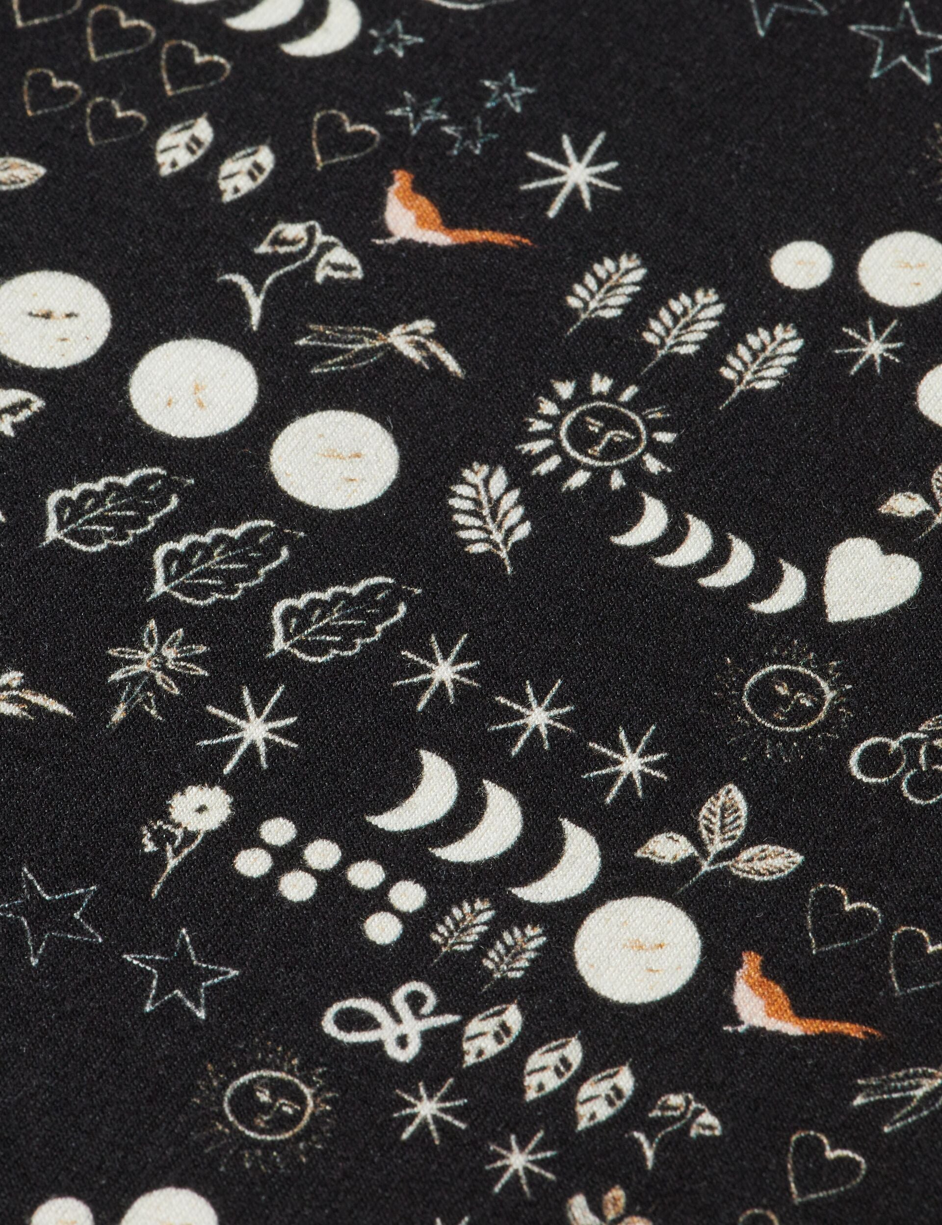 All over printed mock neck long sleeve T-shirt