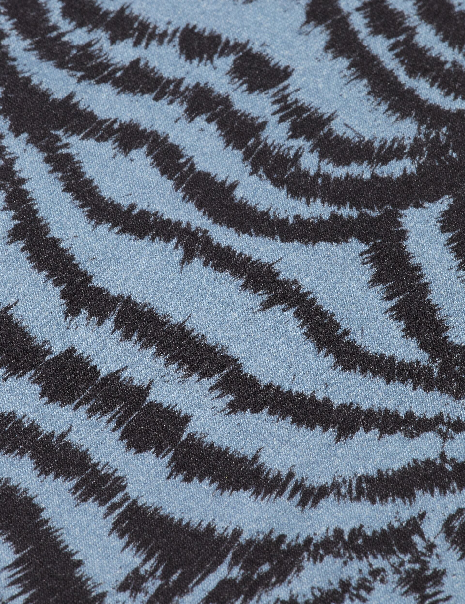 All over printed mock neck long sleeve T-shirt