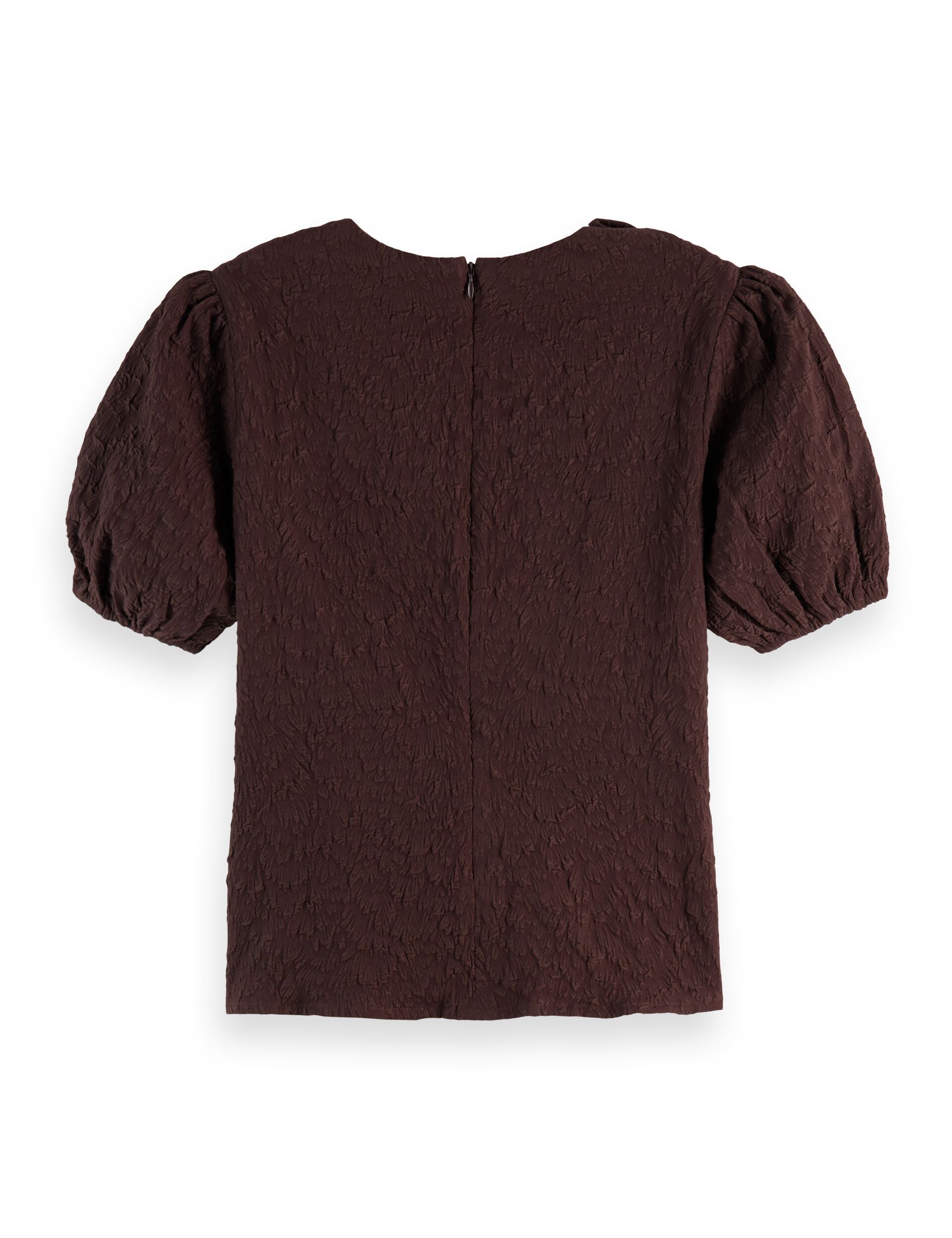 Puff sleeve textured top