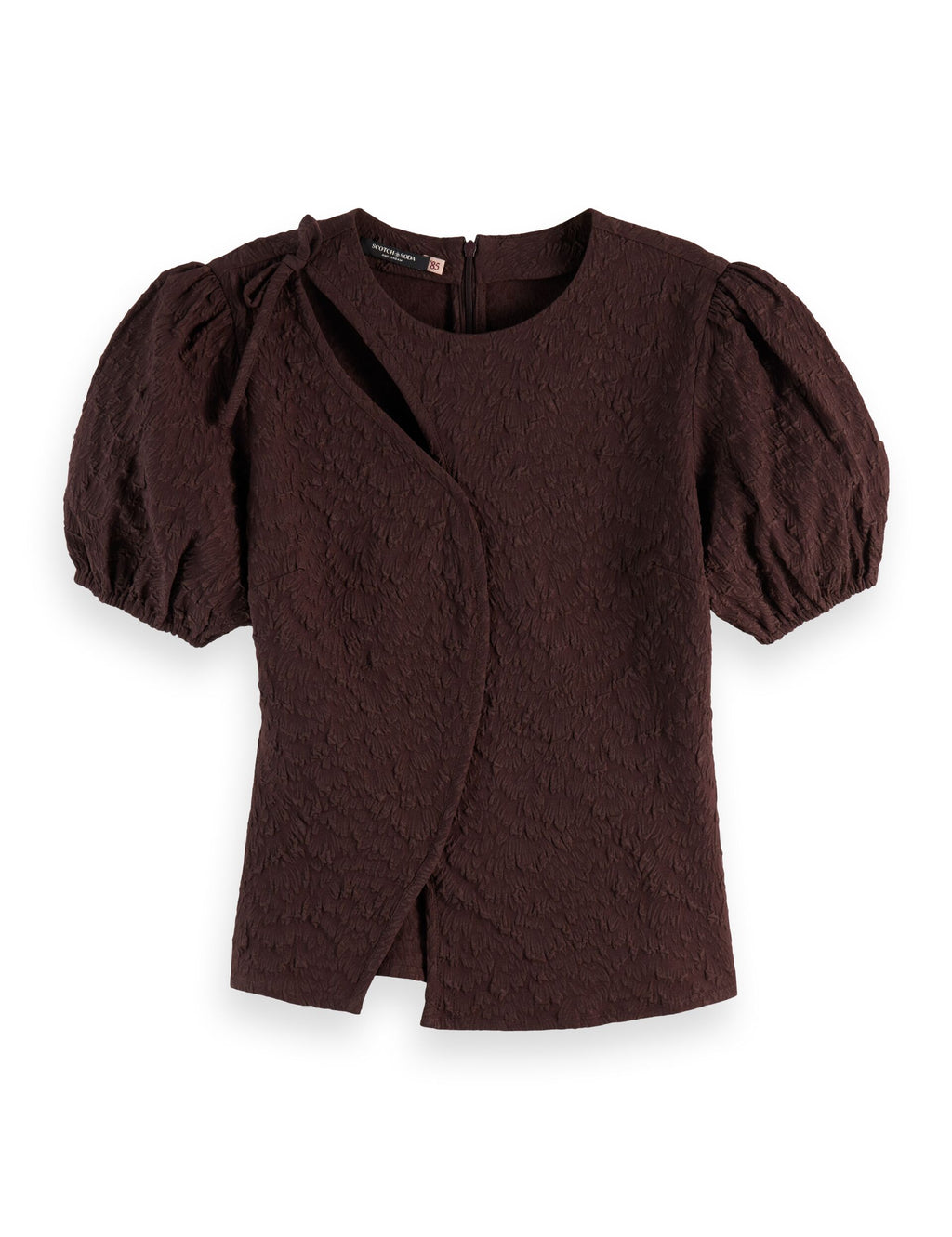Puff sleeve textured top