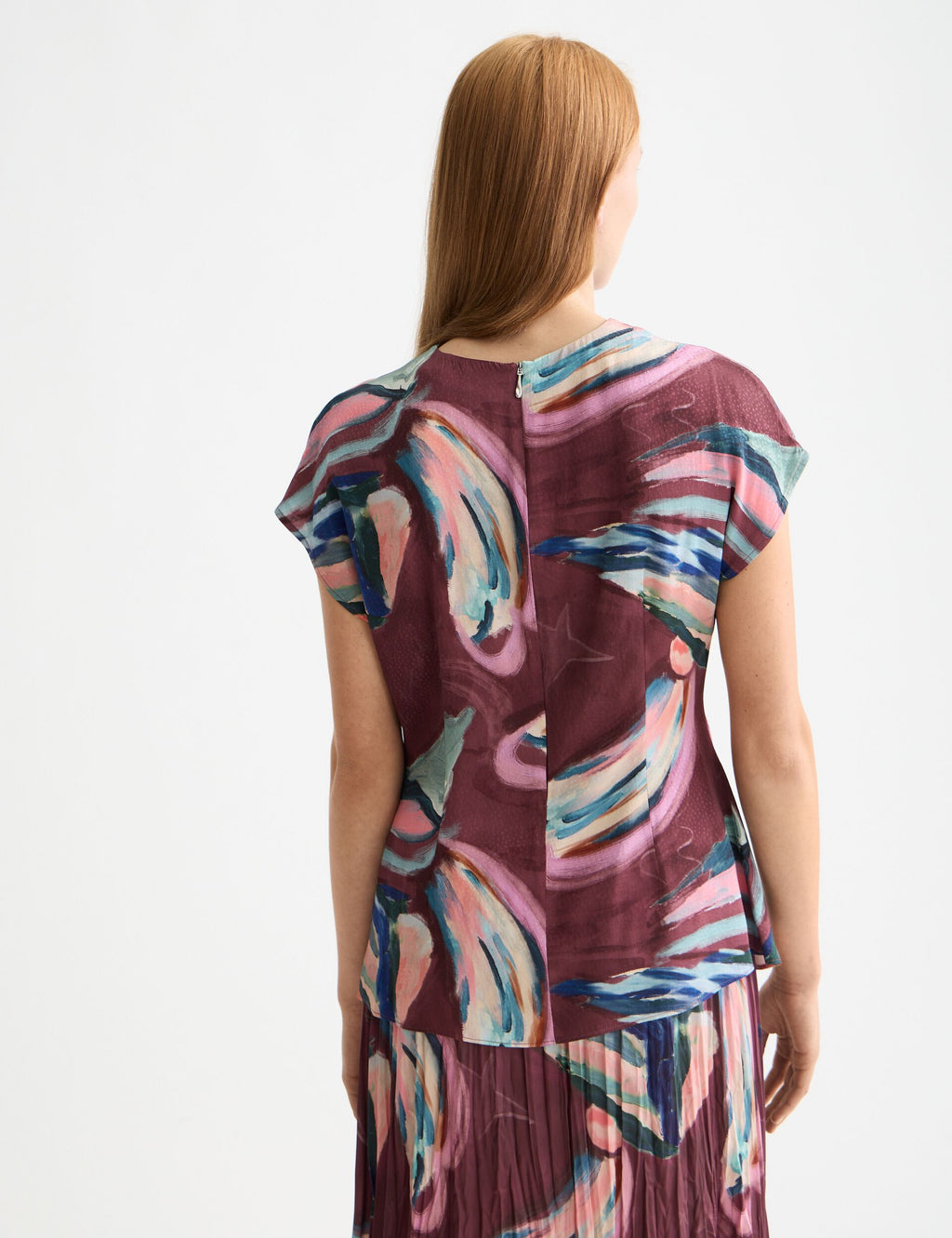 Draw string keyhole short sleeve top